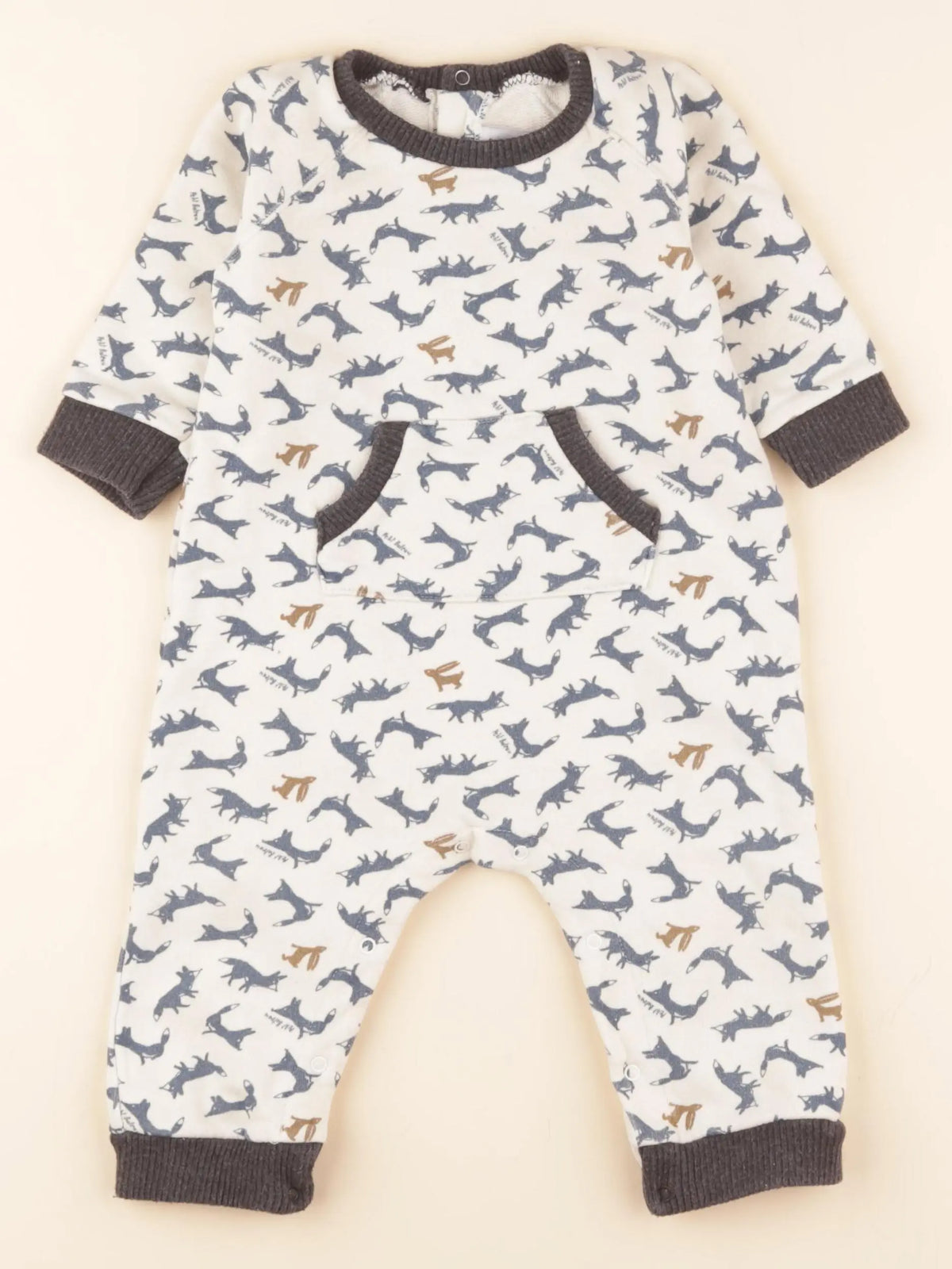 Combinaison beige, bleu