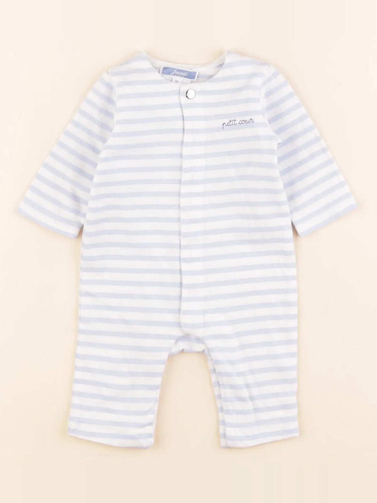 Jacadi - pyjama coton bleu - 1 mois