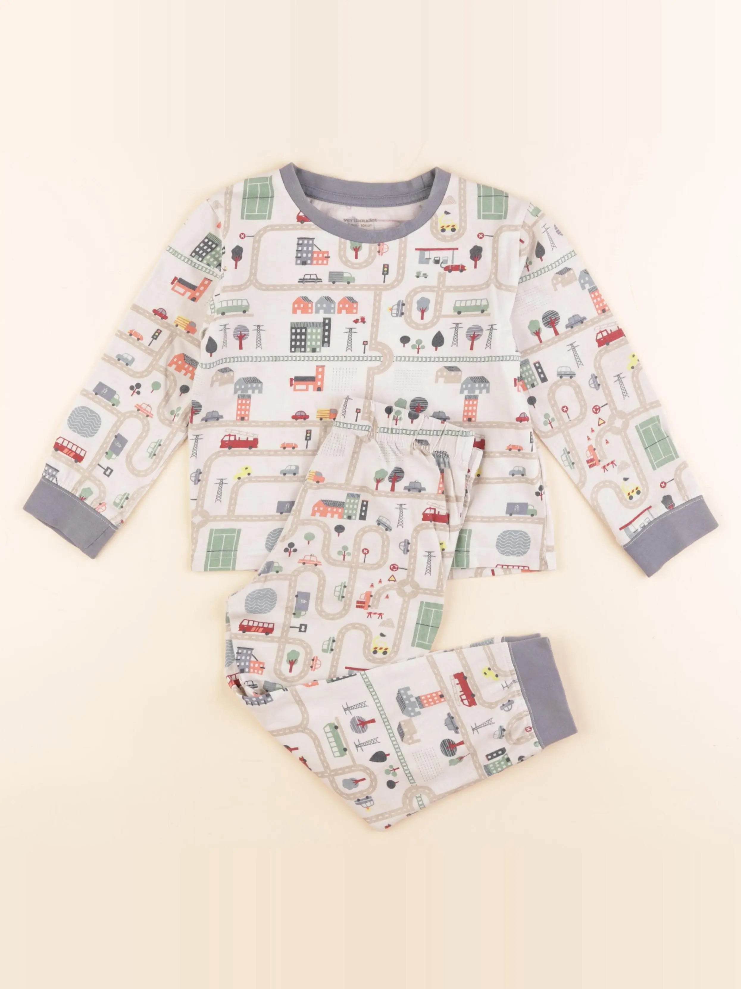 Vertbaudet - pyjama coton beige - 4 ans