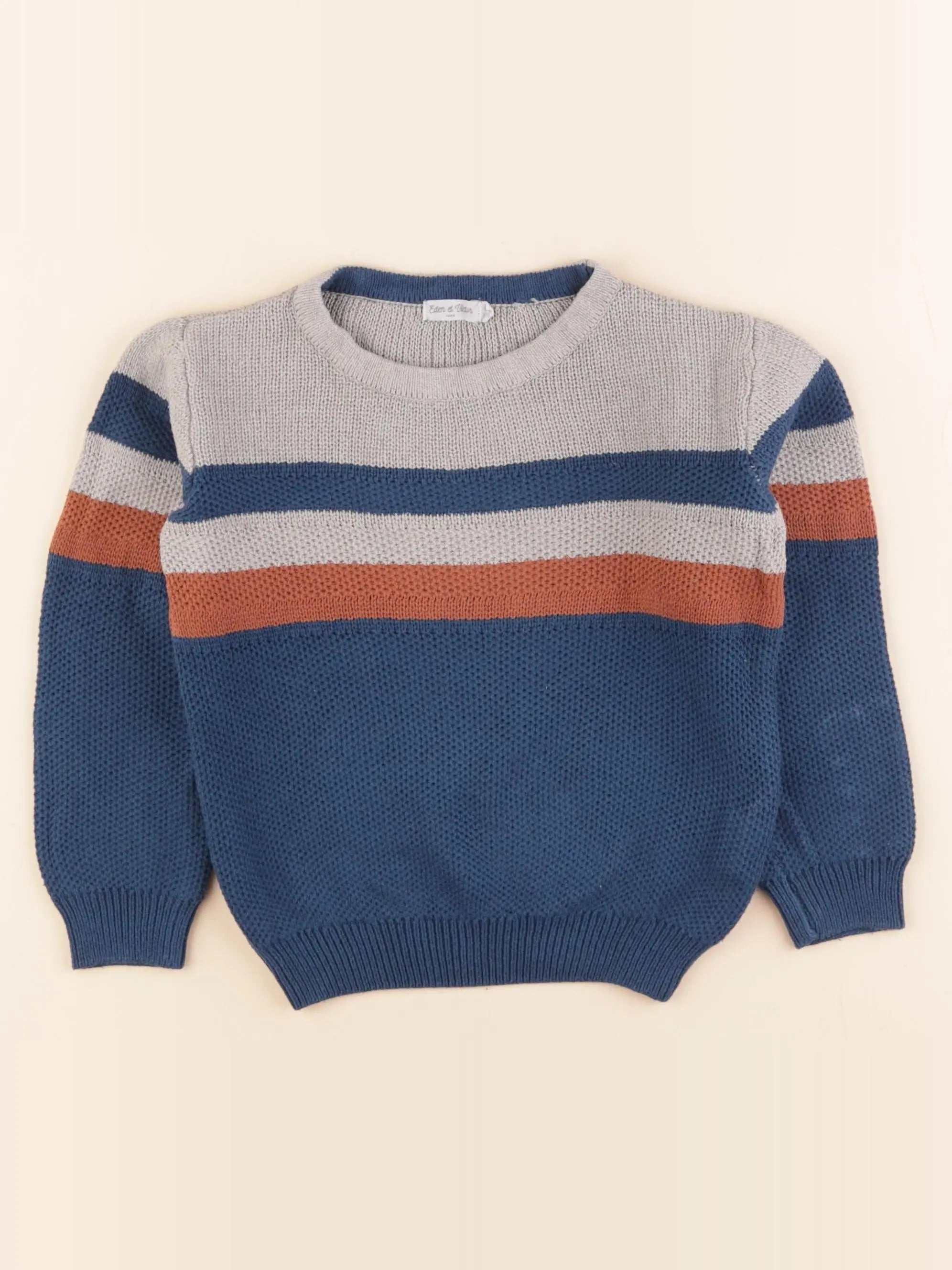 Eden & Victor - pull bleu - 6 ans
