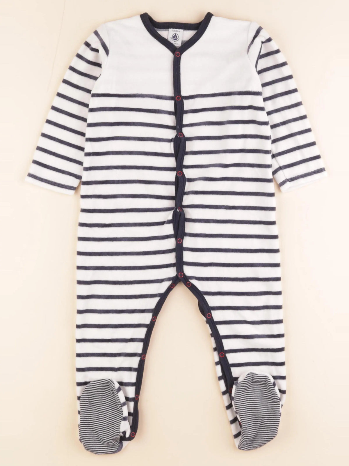 Petit Bateau - pyjama velours bleu - 24 mois