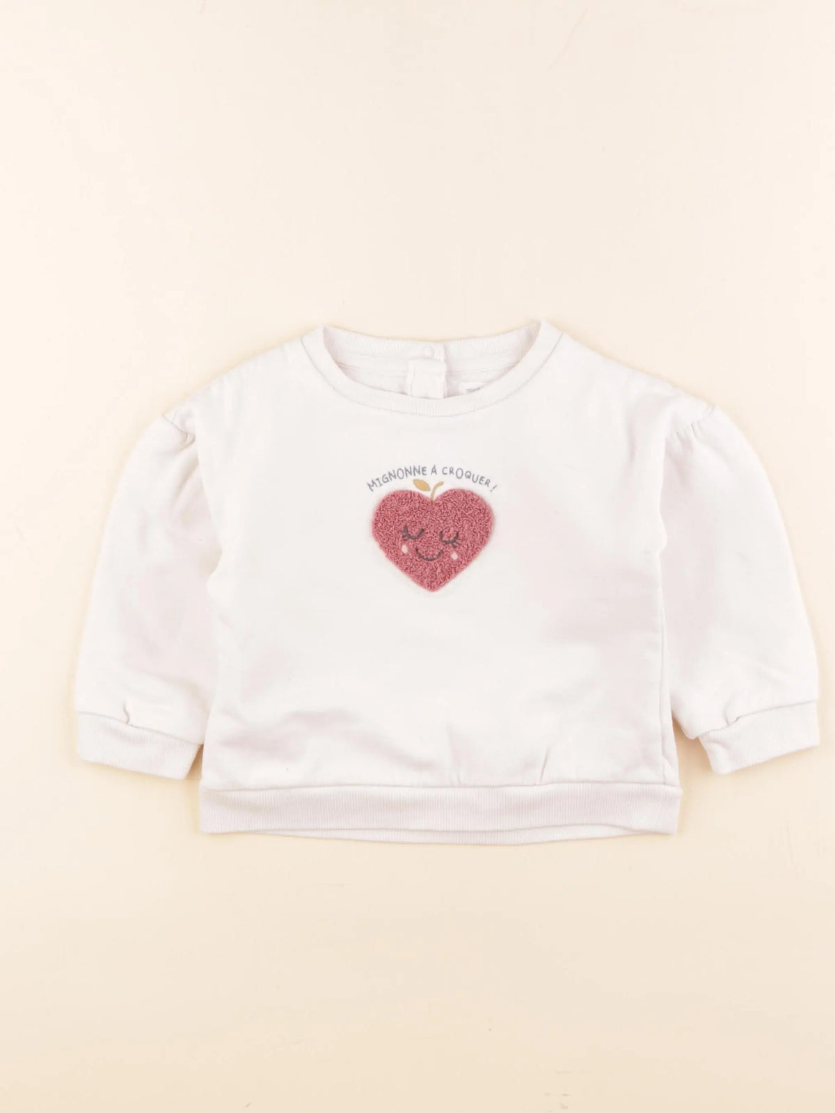 Vertbaudet - sweat beige - 24 mois