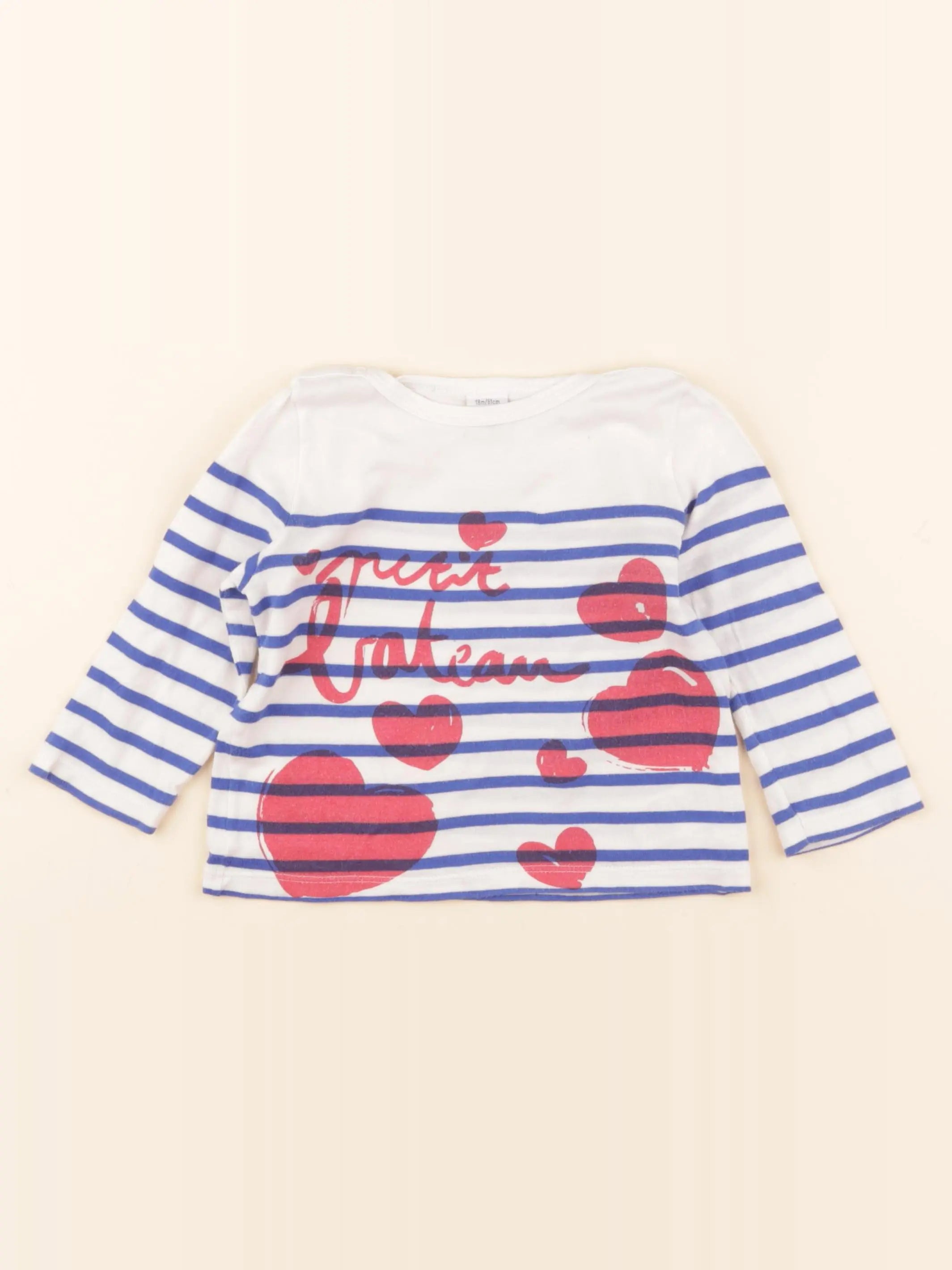 Tee-shirt blanc, bleu