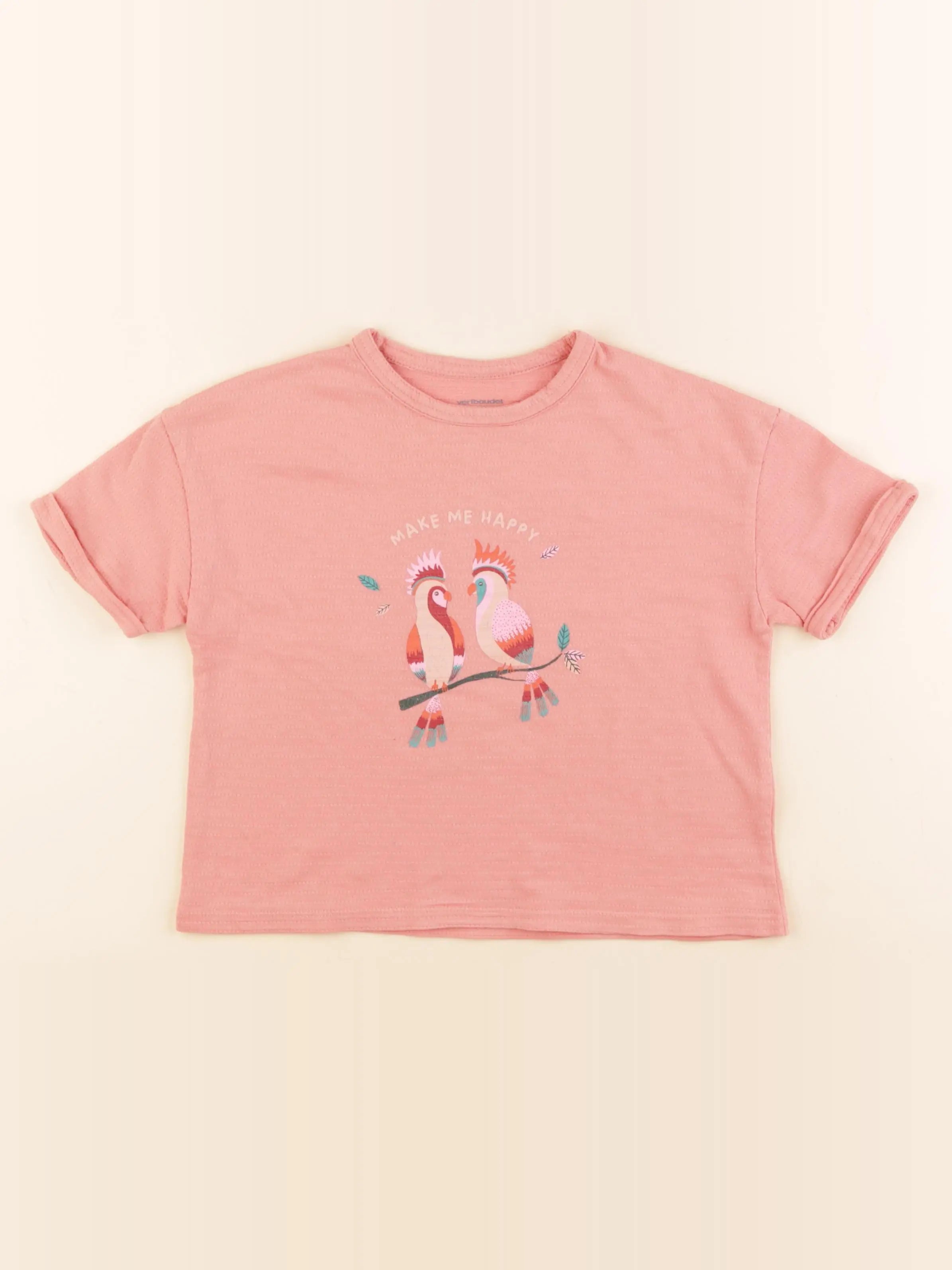 Vertbaudet - tee-shirt rose - 6 ans