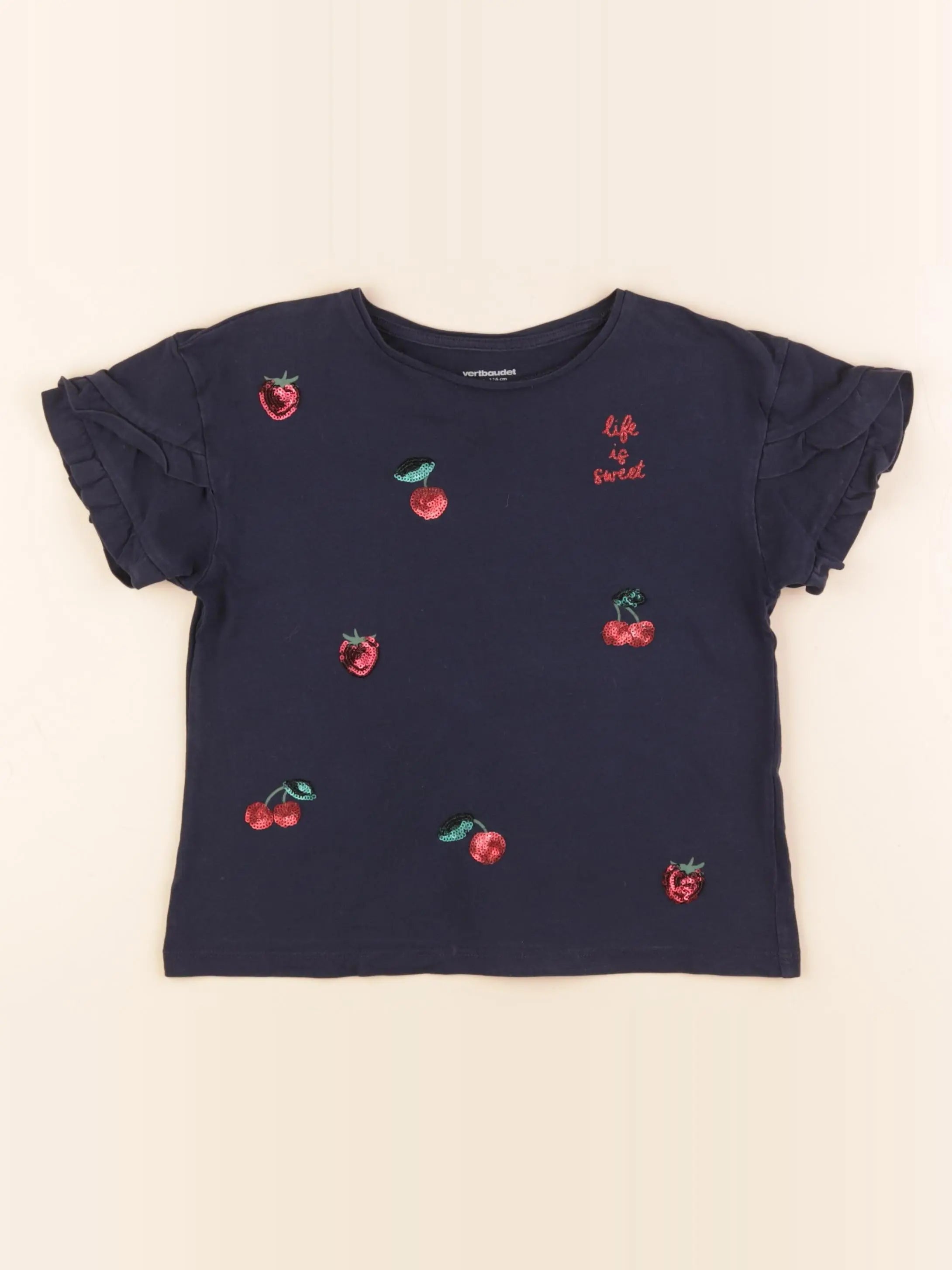 Vertbaudet - tee-shirt bleu - 6 ans
