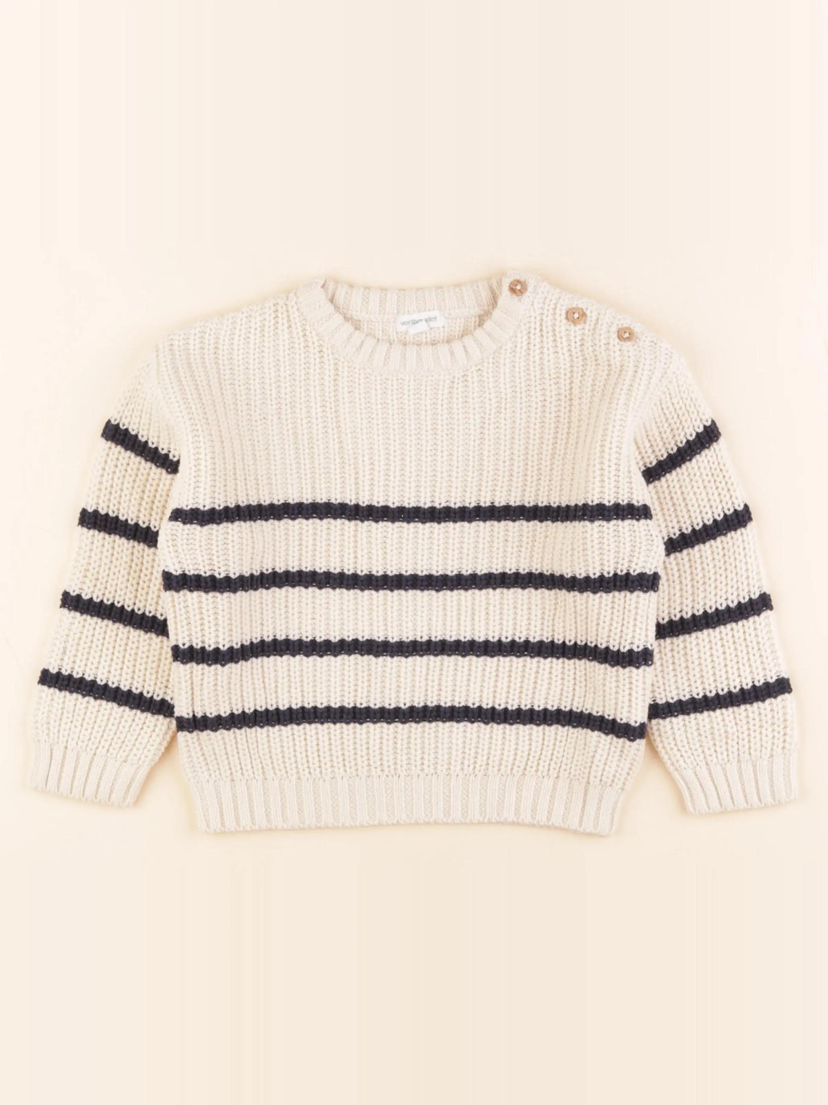 Vertbaudet - pull beige, bleu - 3 ans