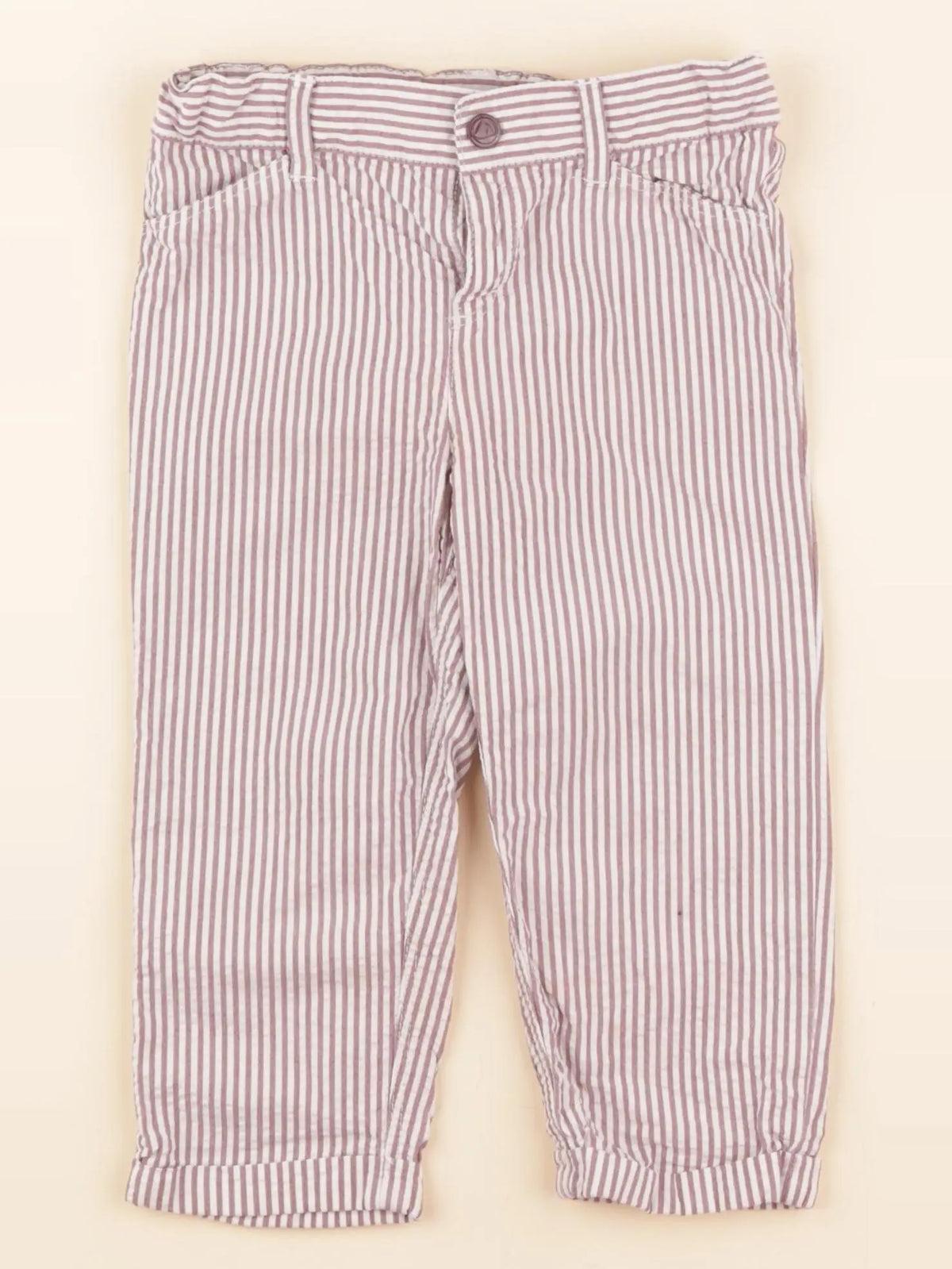 Pantalon rose, blanc