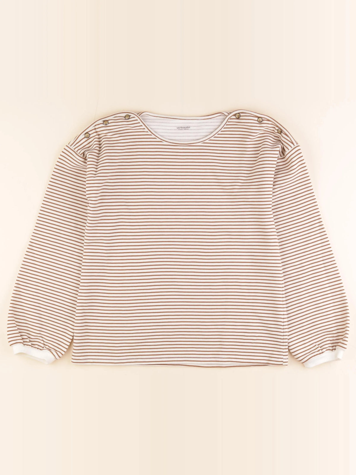 Vertbaudet - sweat marron - 14 ans