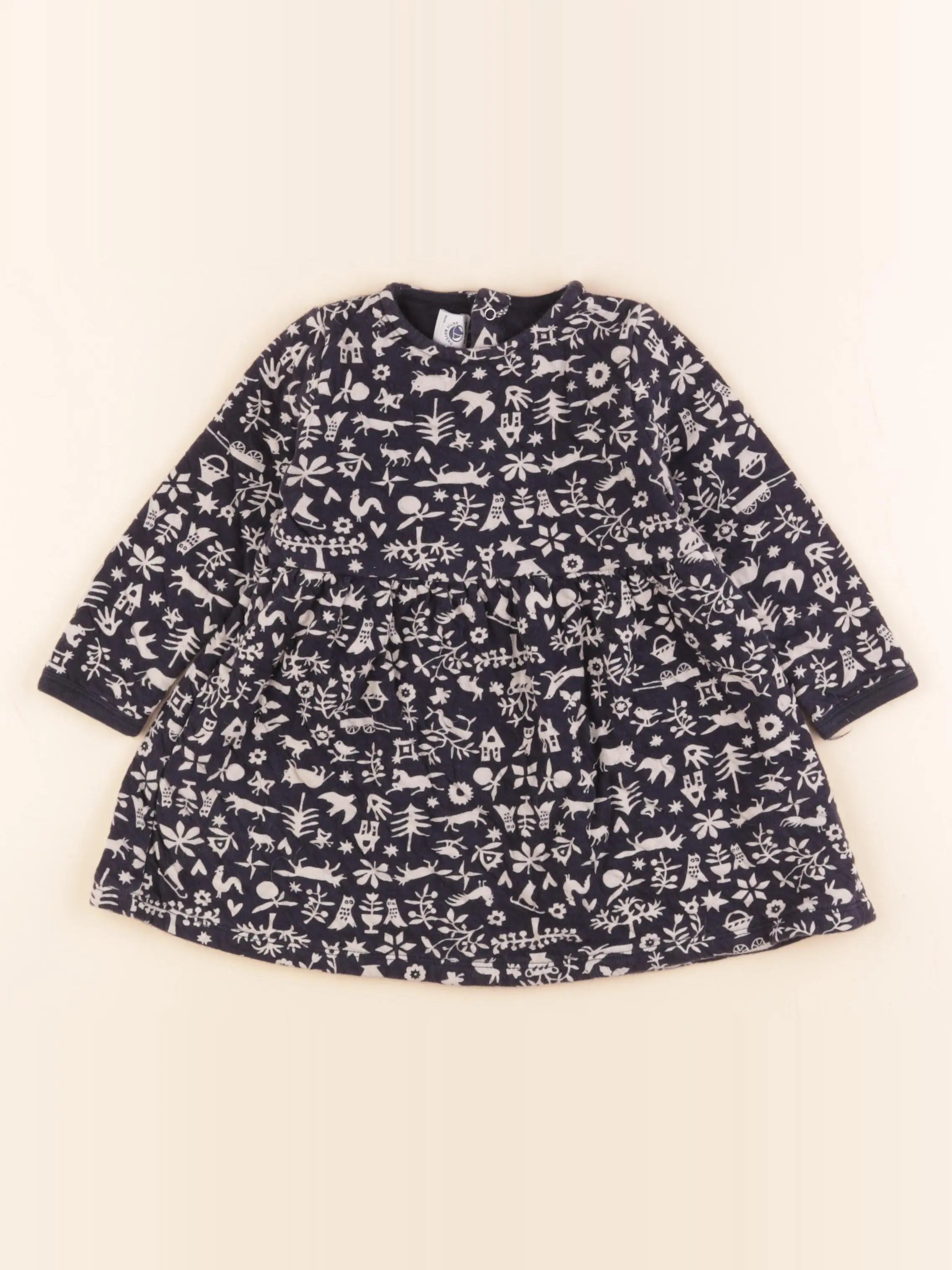 Petit Bateau - robe bleu - 24 mois