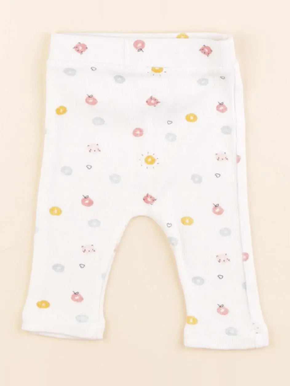 Vertbaudet - legging blanc - 1 mois