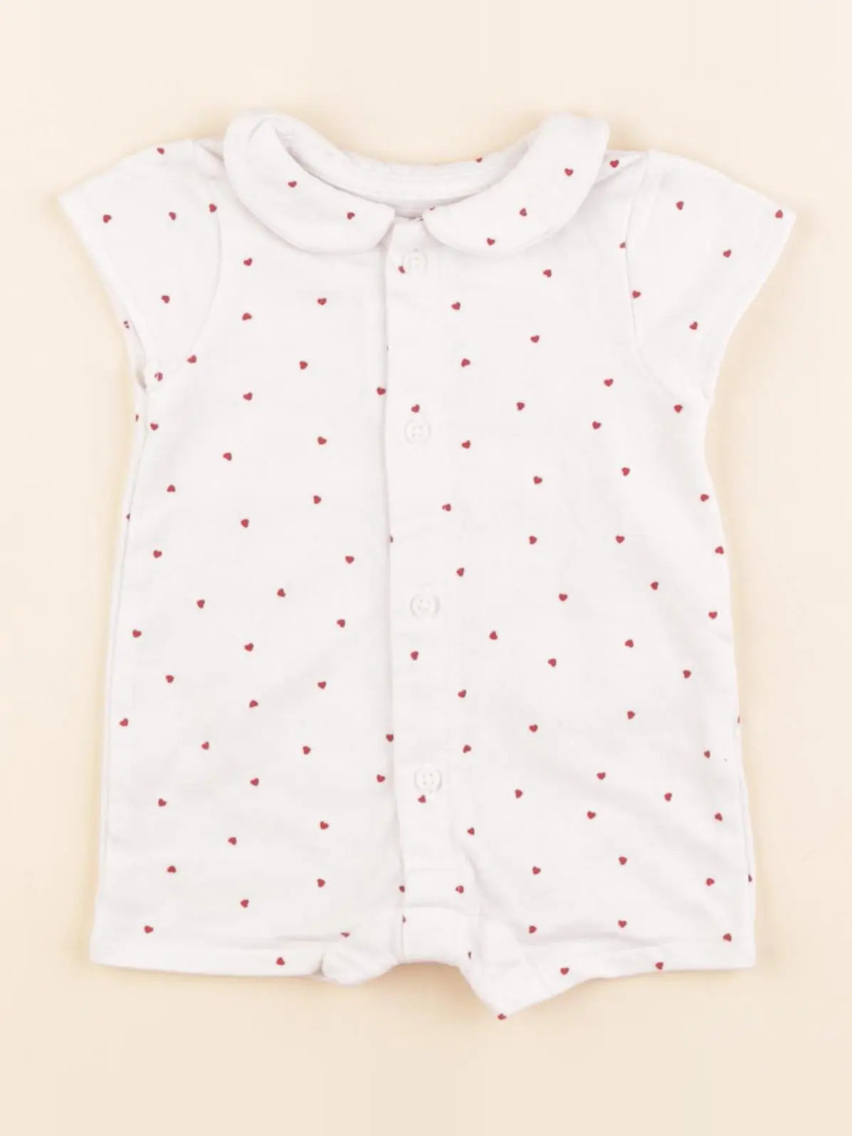 Vertbaudet - combinaison blanc, rouge - 1 mois
