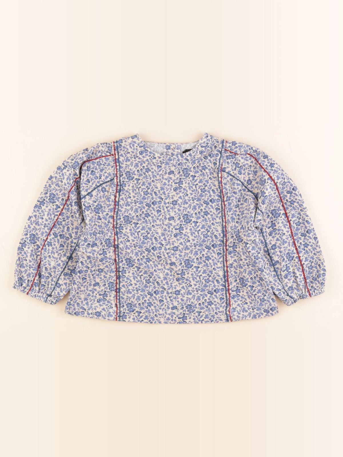 Monoprix - blouse bleu, blanc - 4 ans