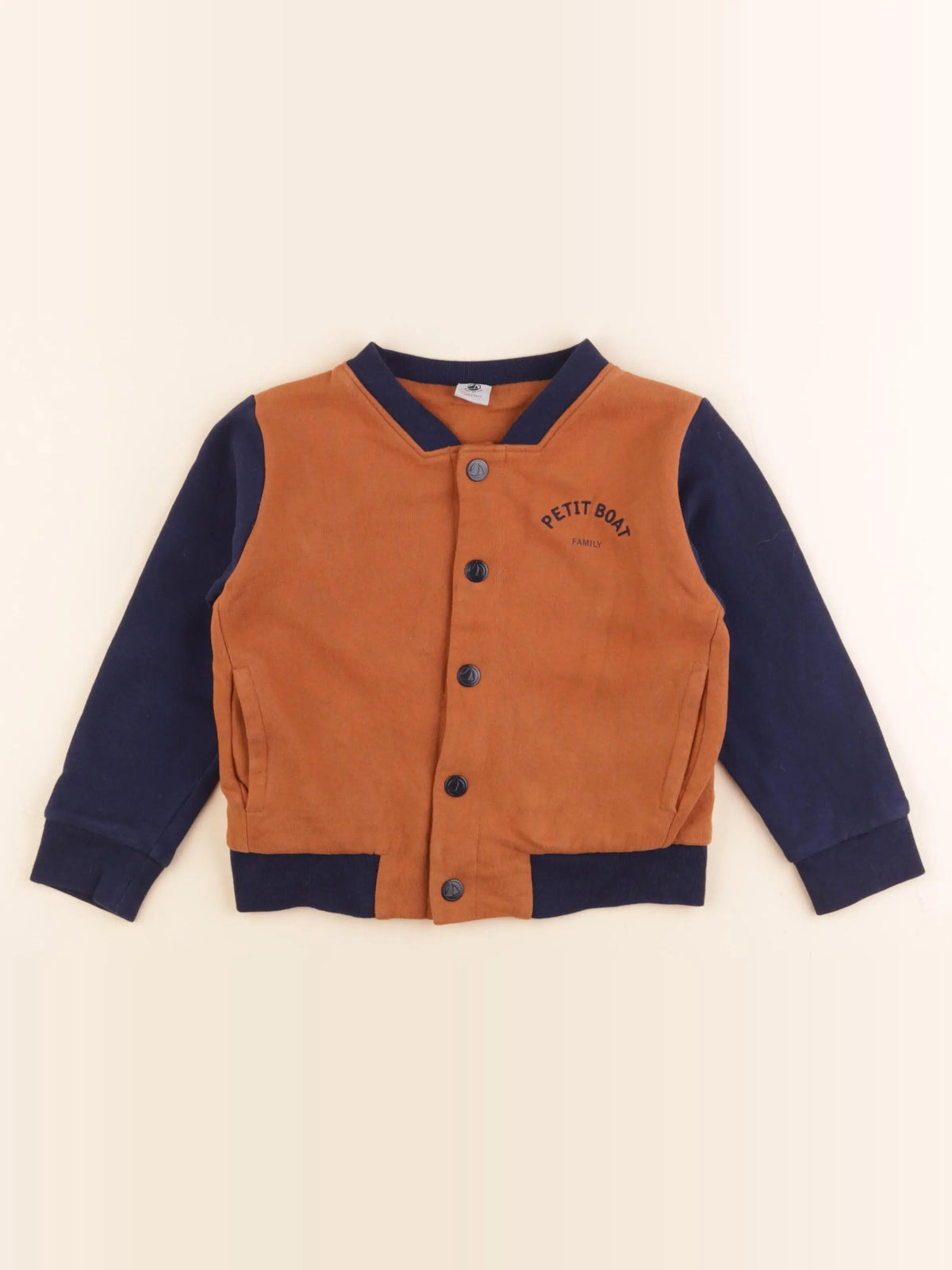 Petit Bateau - sweat bleu, marron - 4 ans