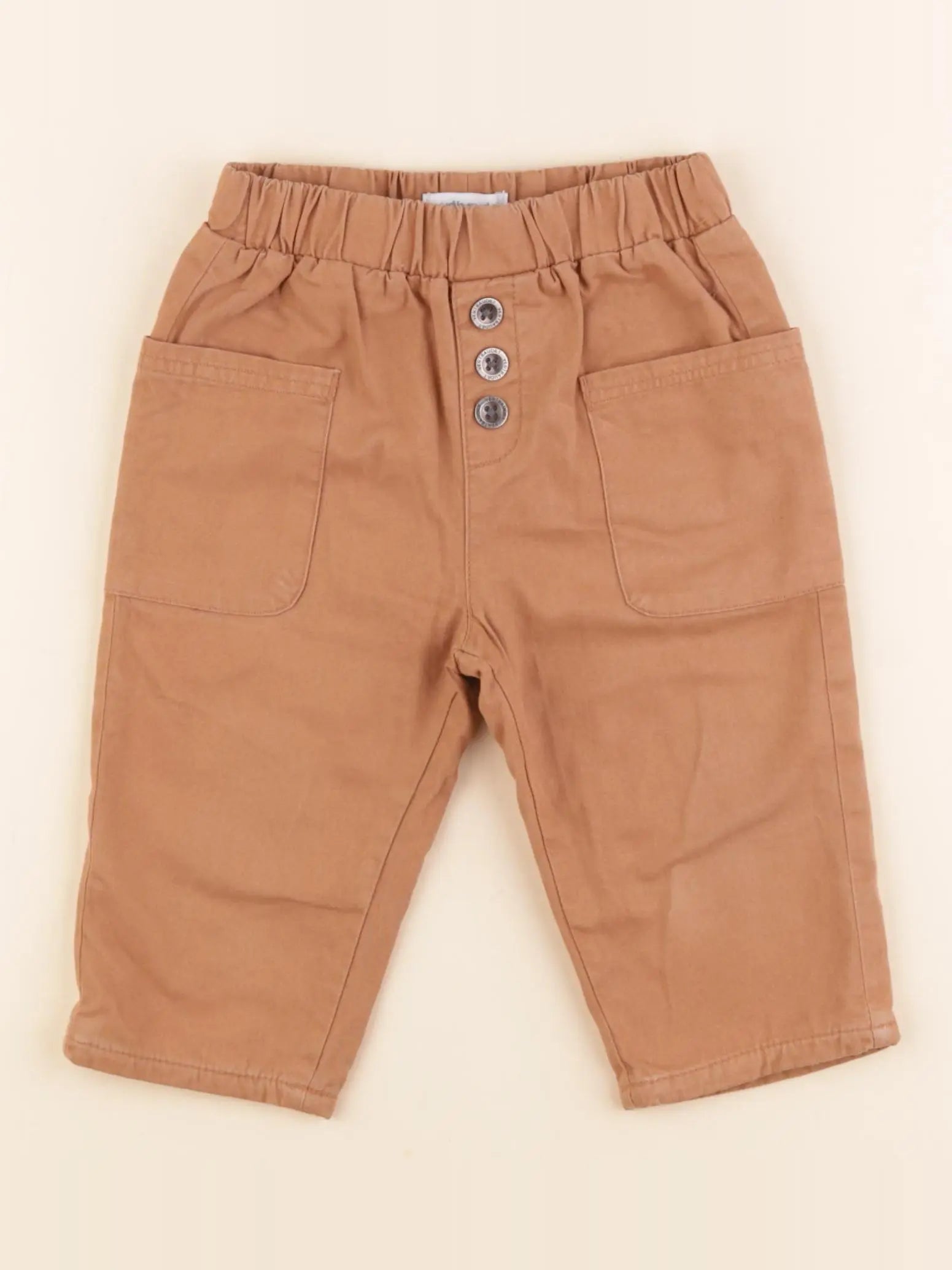 Vertbaudet - pantalon marron - 12 mois