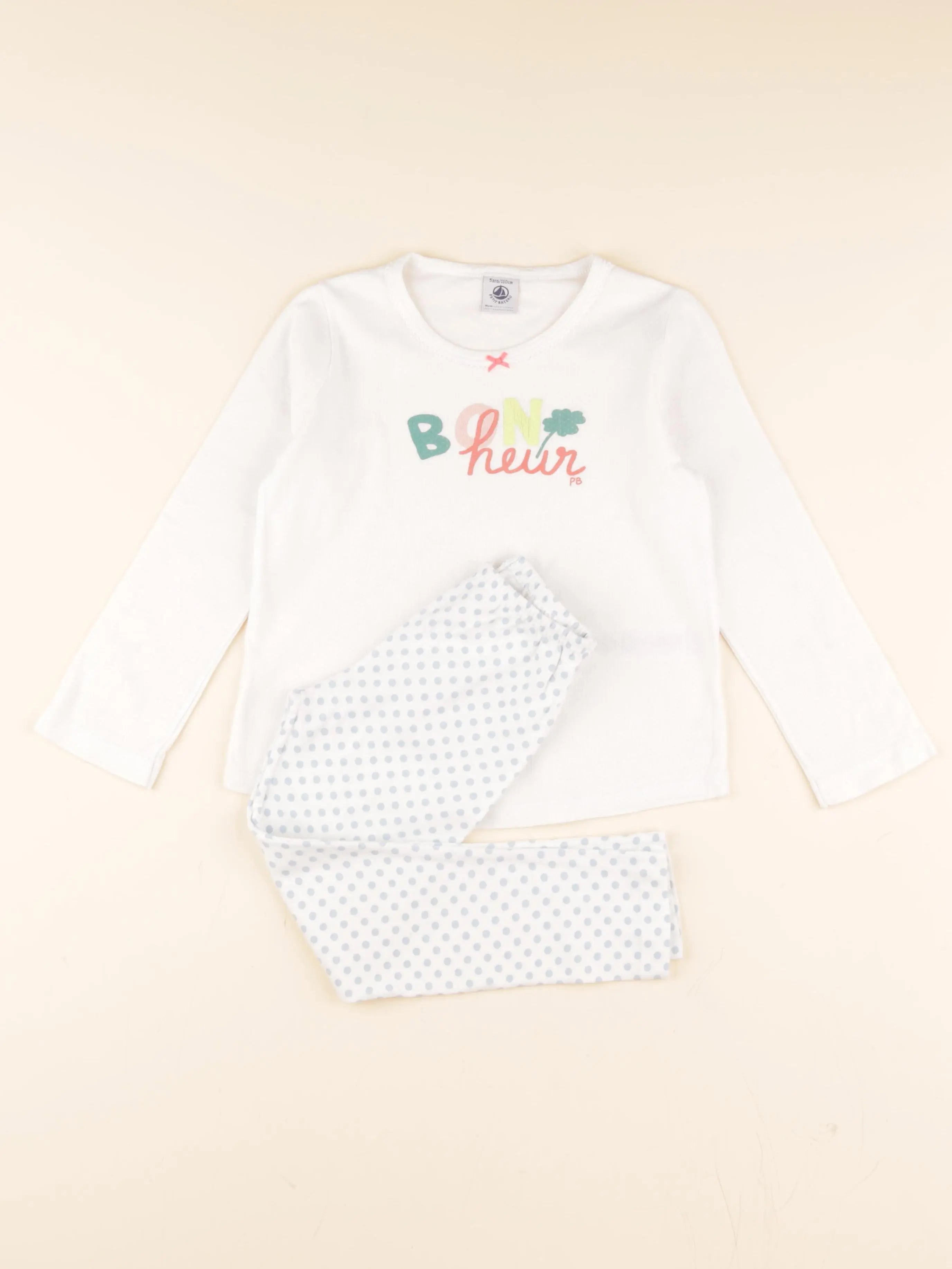 Pyjama coton bleu, blanc