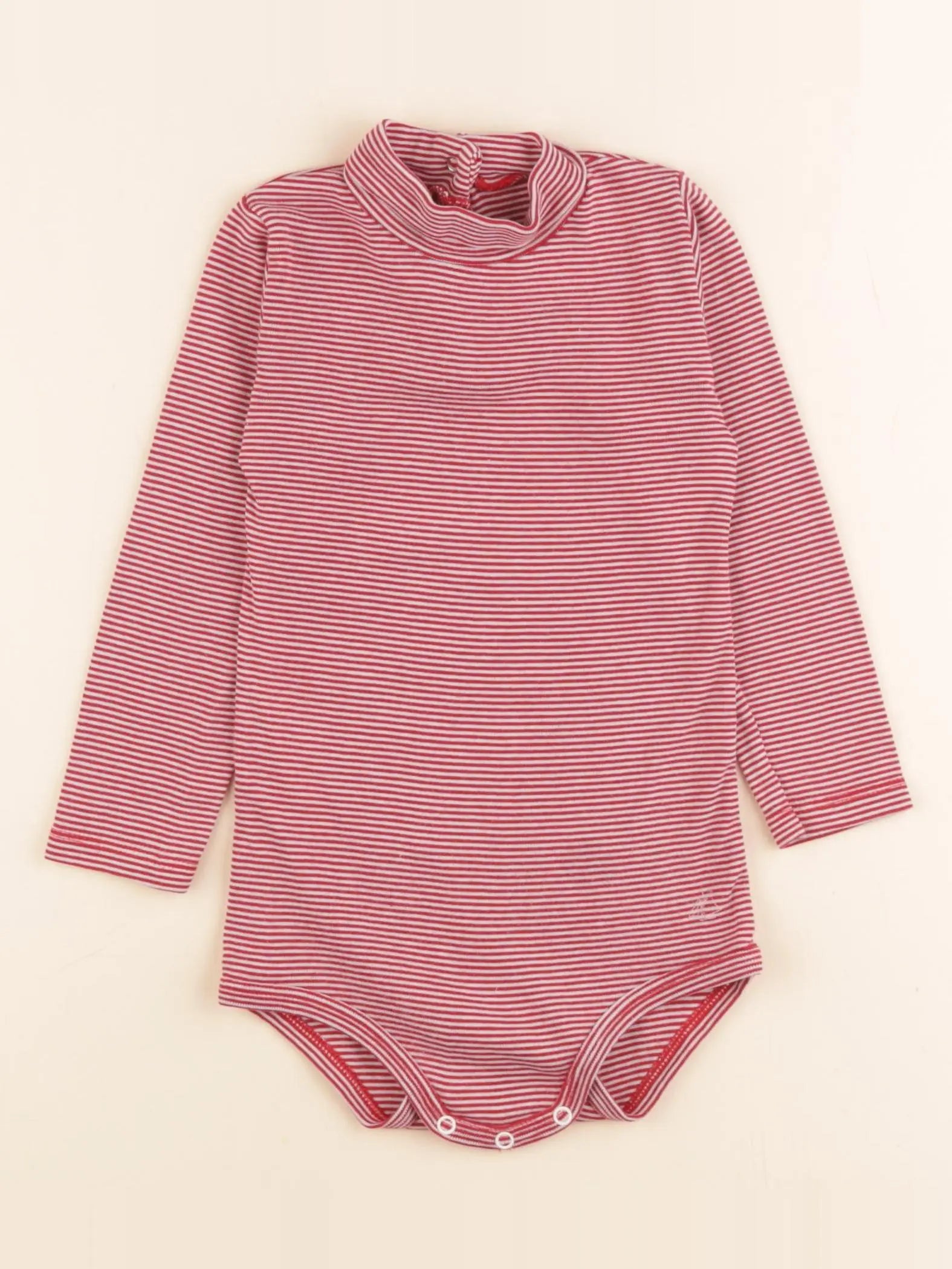 Petit Bateau - body à col rouge - 24 mois