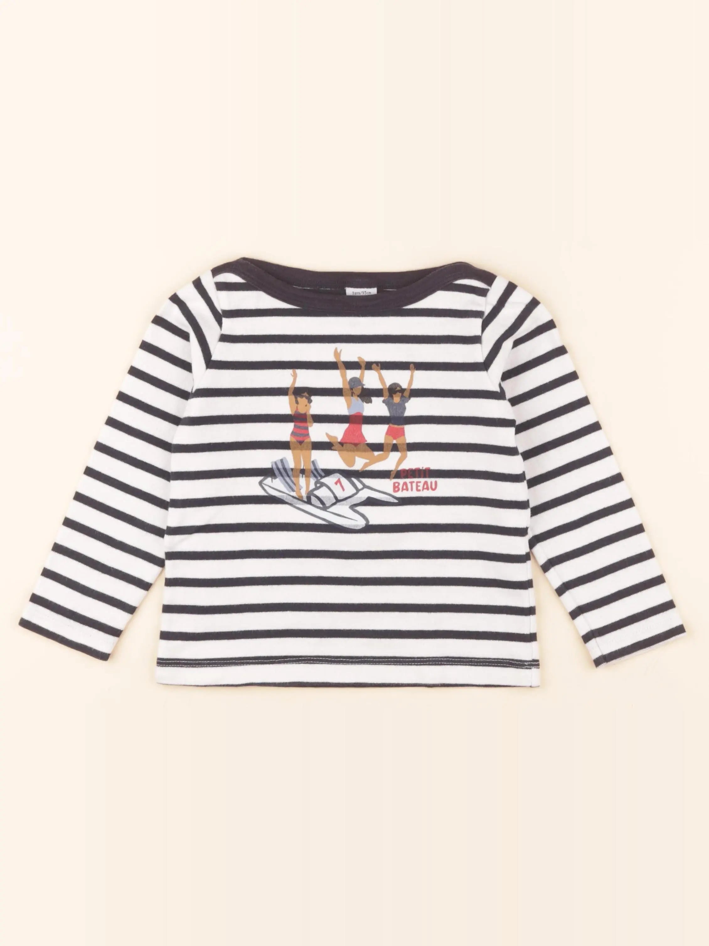 Tee-shirt blanc, bleu