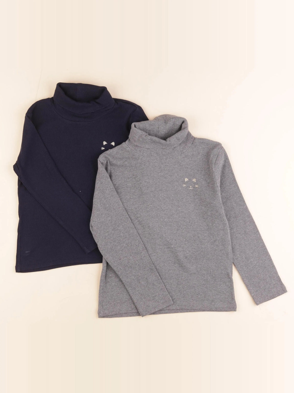 Vertbaudet - lot de 2 sous-pulls bleu, gris - 6 ans