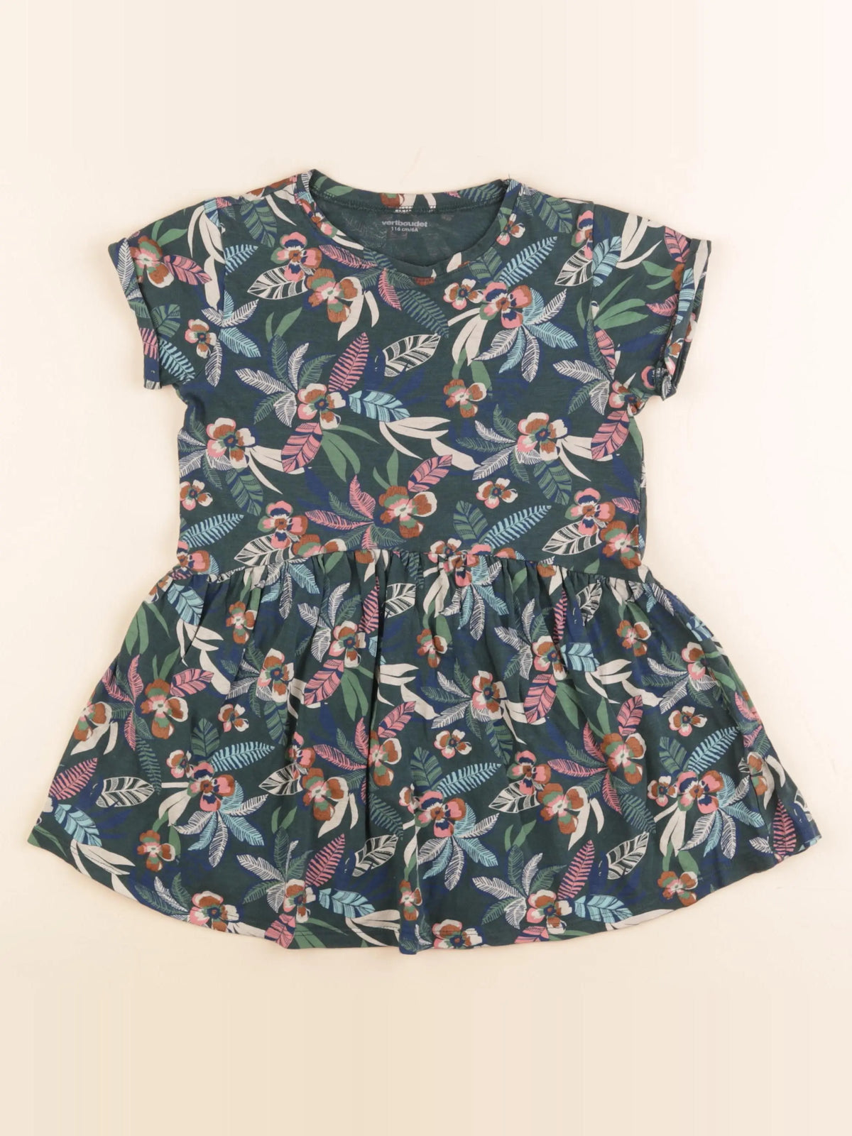 Vertbaudet - robe vert - 6 ans