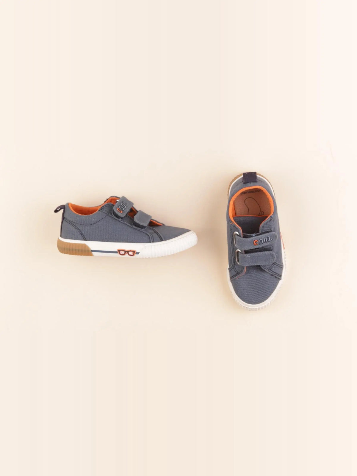 Vertbaudet - tennis à scratch/ lacets bleu - pointure 25
