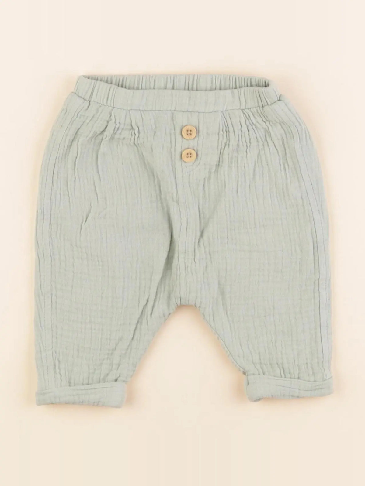 Vertbaudet - pantalon vert - 3 mois