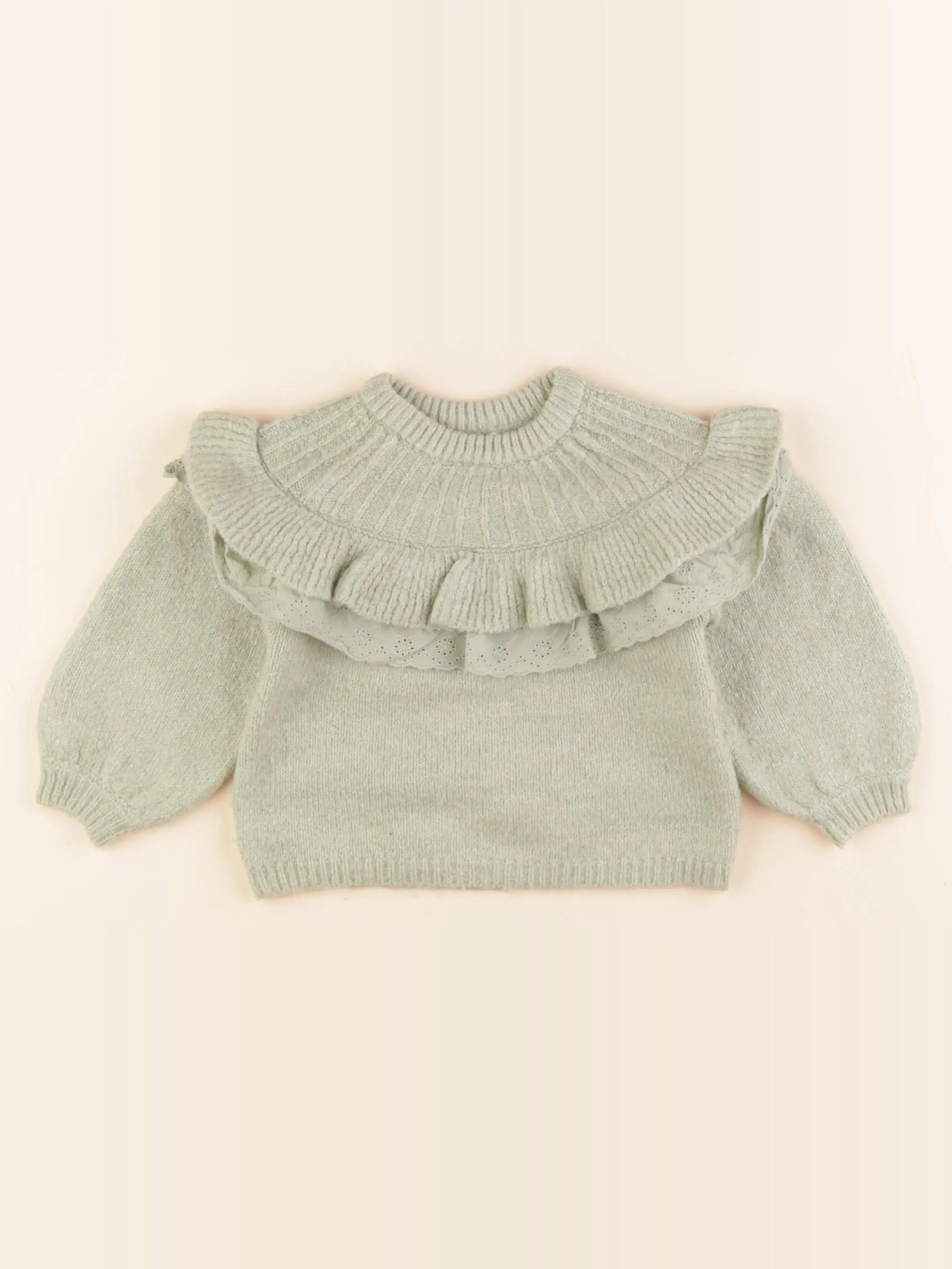 Zara - pull vert - 6/9 mois