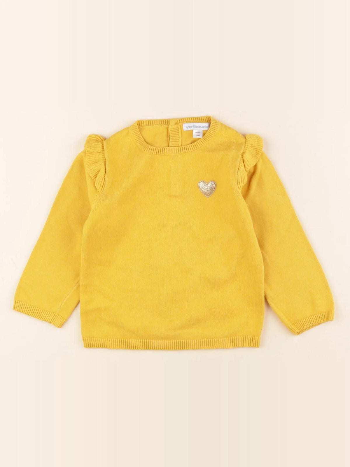 Vertbaudet - pull jaune - 24 mois