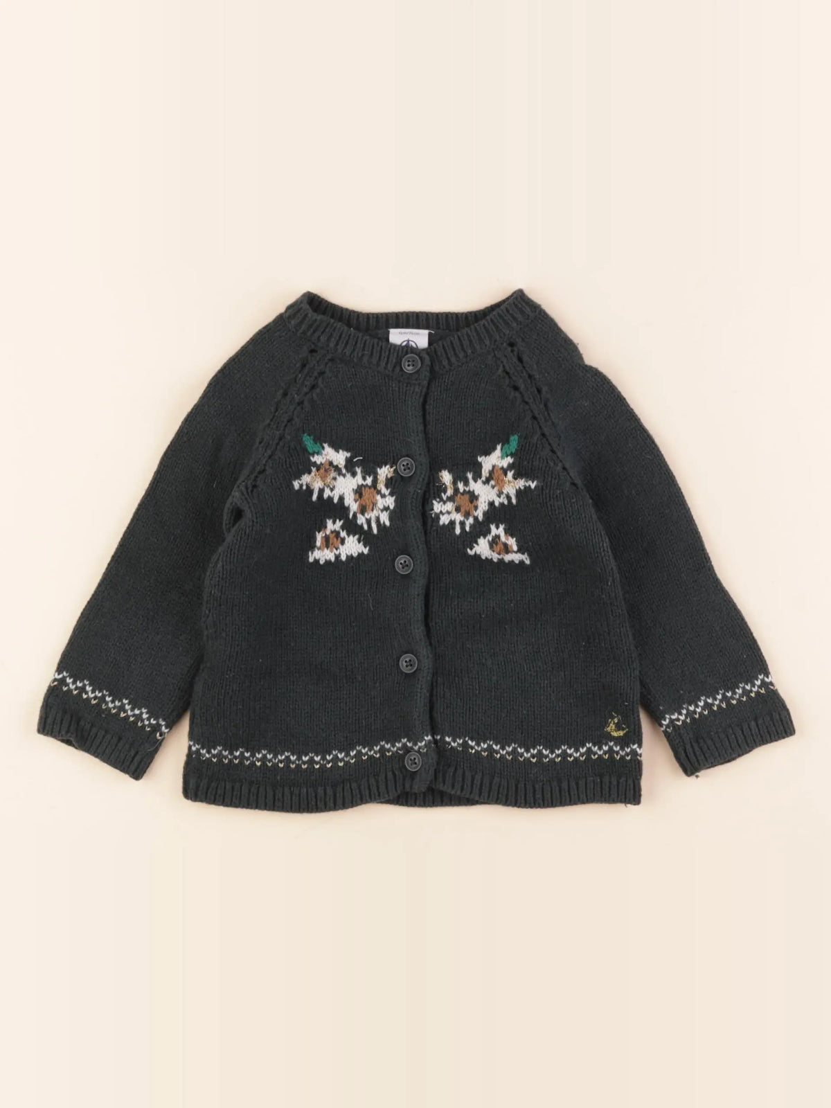 Petit Bateau - gilet vert - 12 mois