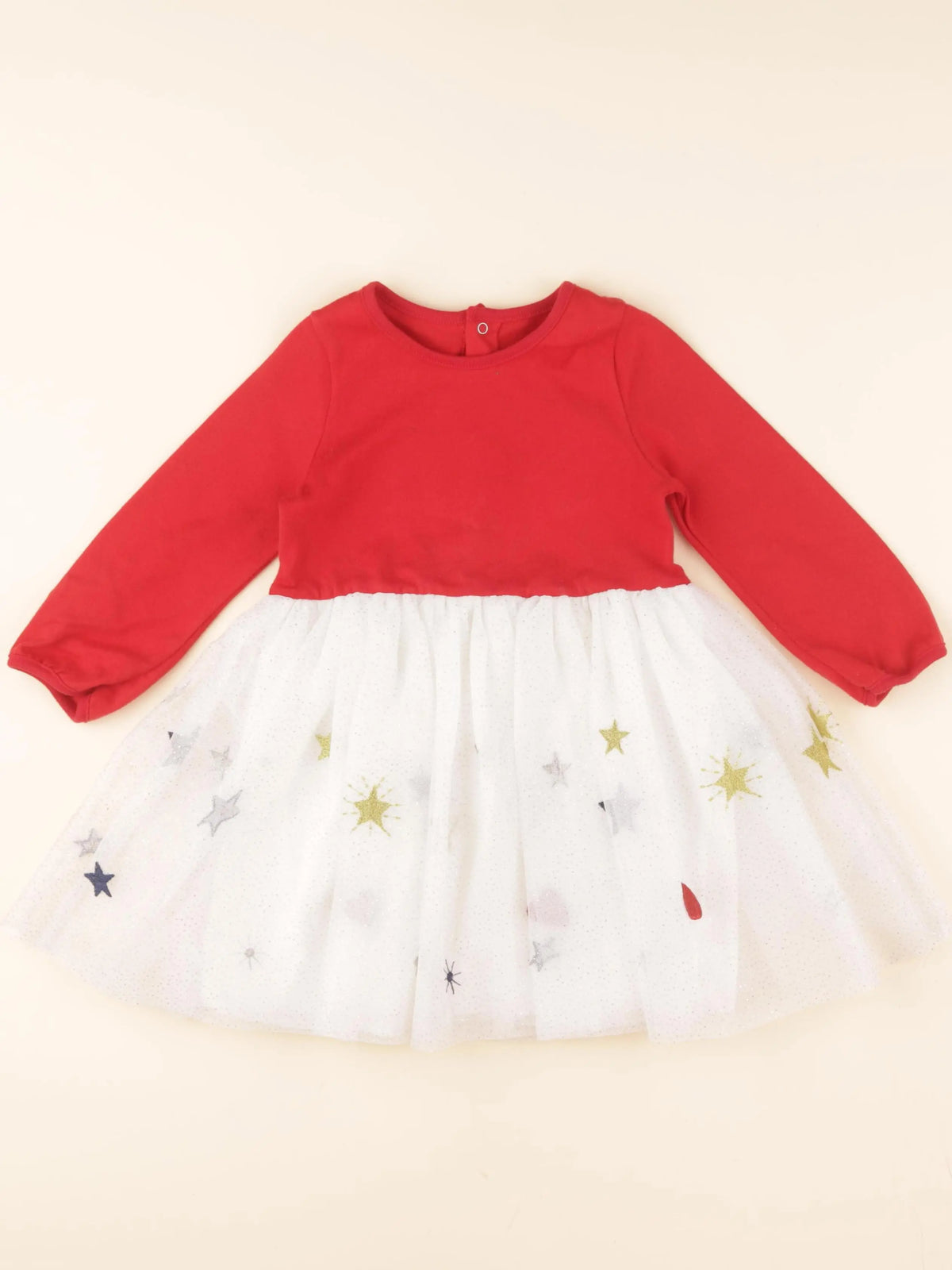 Robe rouge, blanc, argent
