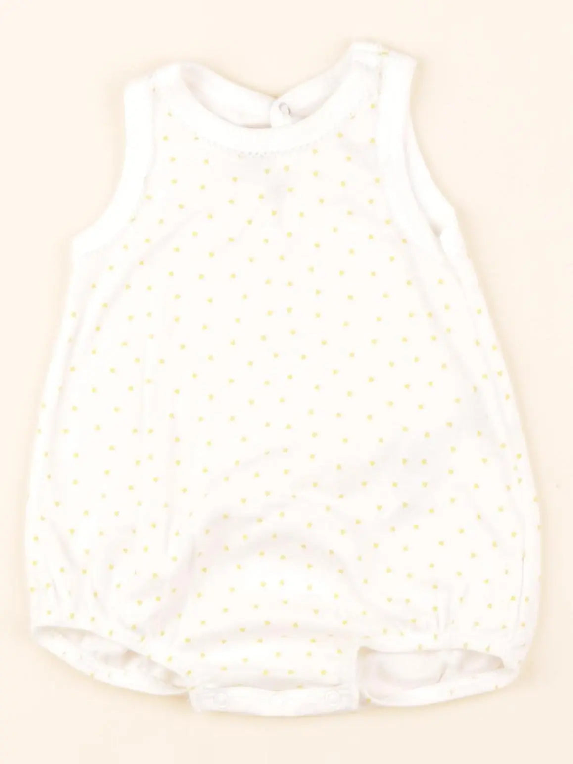 Pyjama coton blanc, jaune