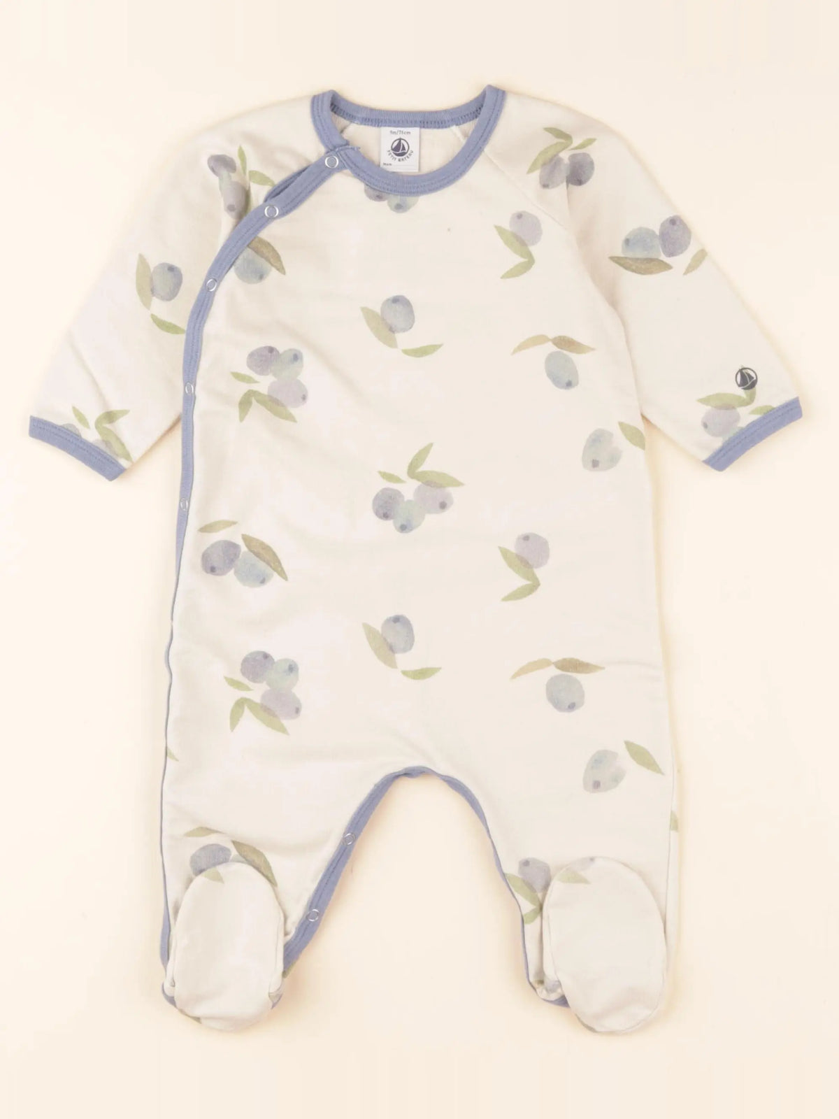 Pyjama coton beige, bleu