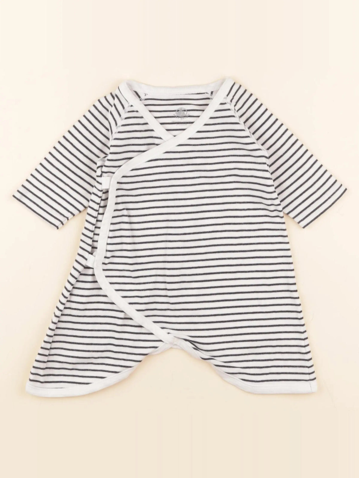 Pyjama coton blanc, bleu