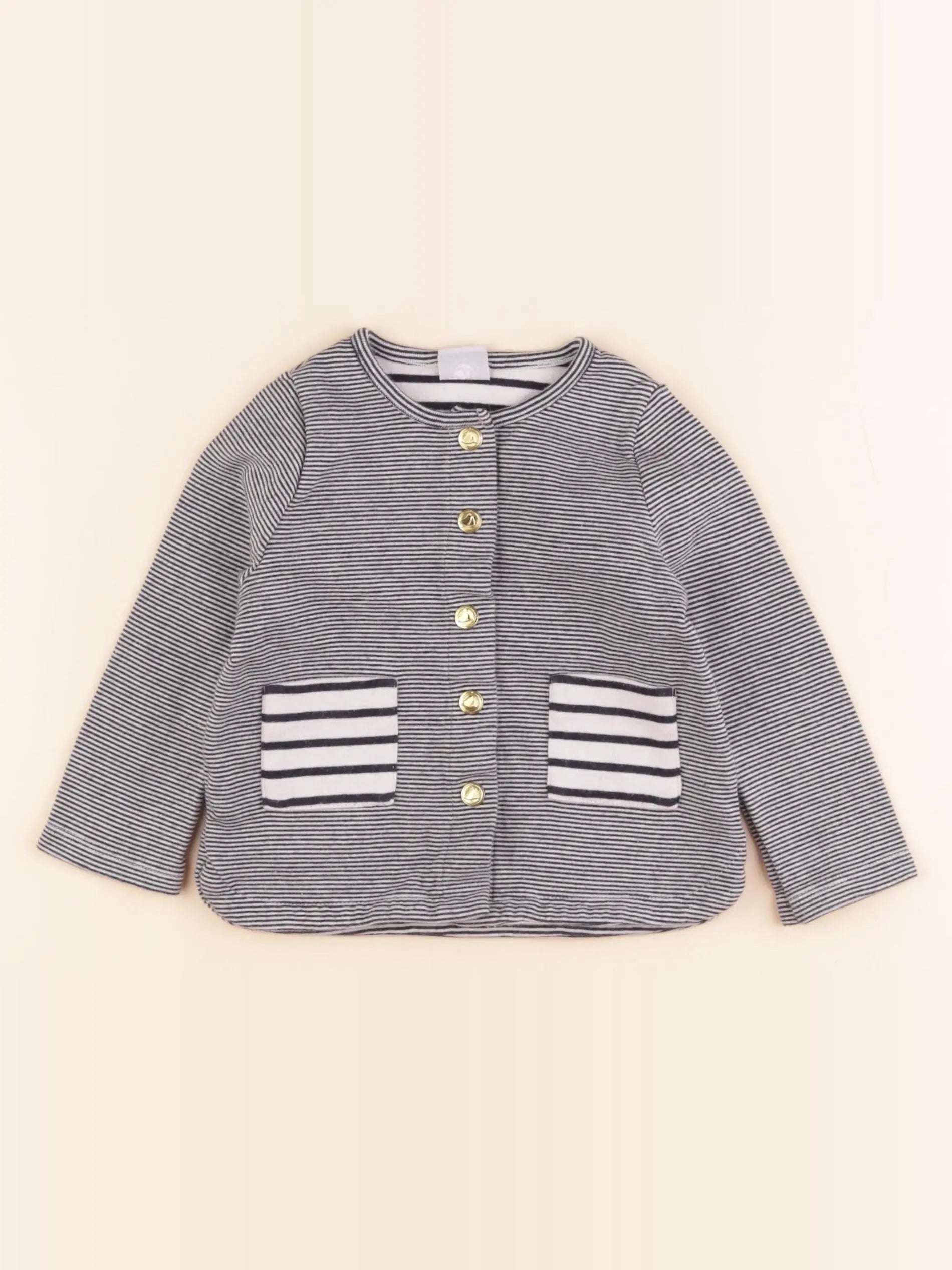 Petit Bateau - gilet gris - 18 mois