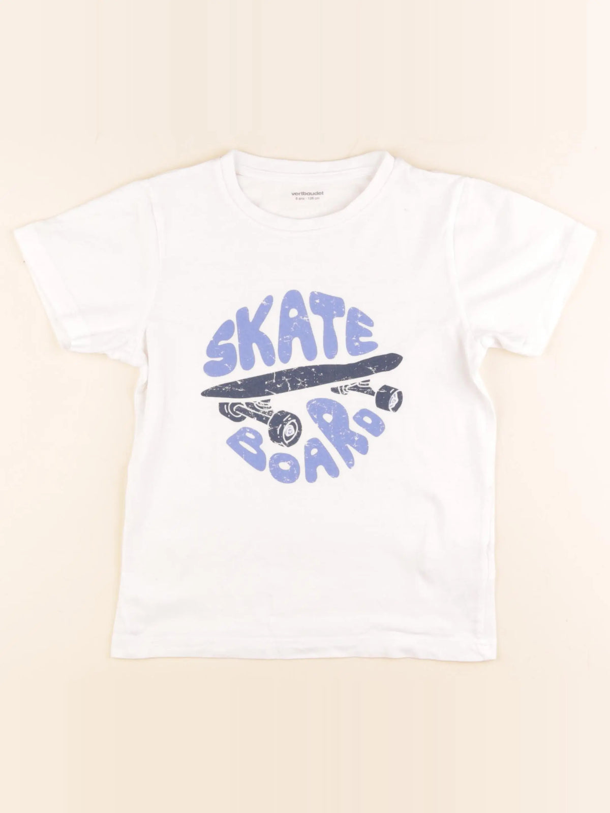 Vertbaudet - tee-shirt blanc - 8 ans