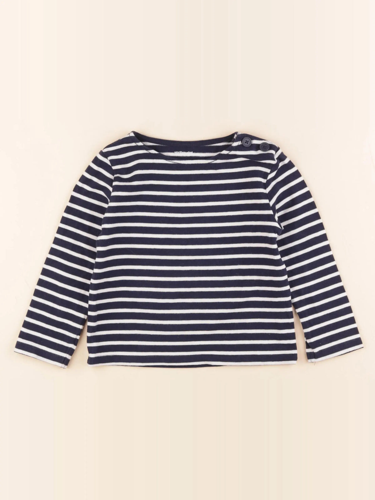 Vertbaudet - tee-shirt blanc, bleu - 4 ans