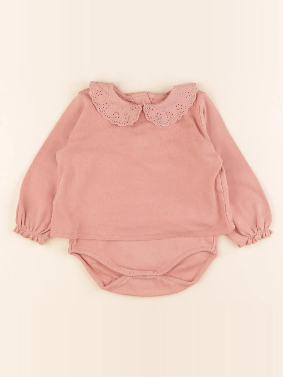 Vertbaudet - body tee-shirt rose - 12 mois