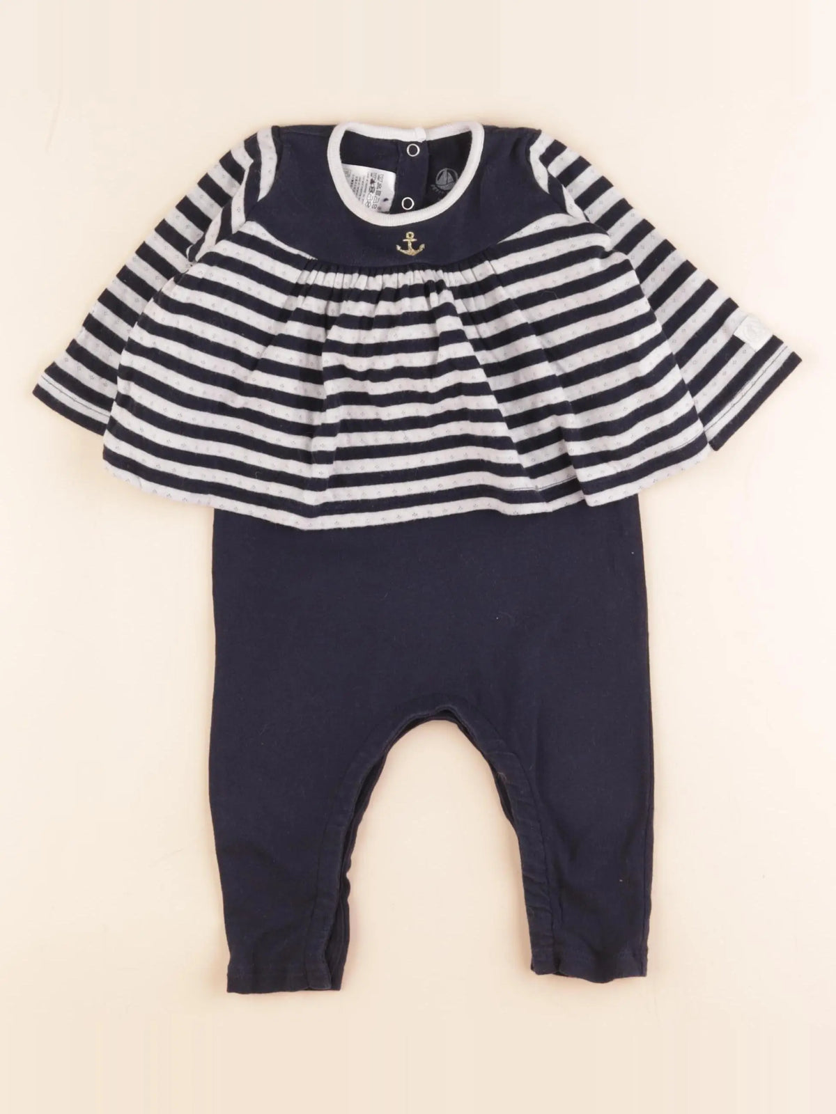 Petit Bateau - combinaison bleu - 6 mois