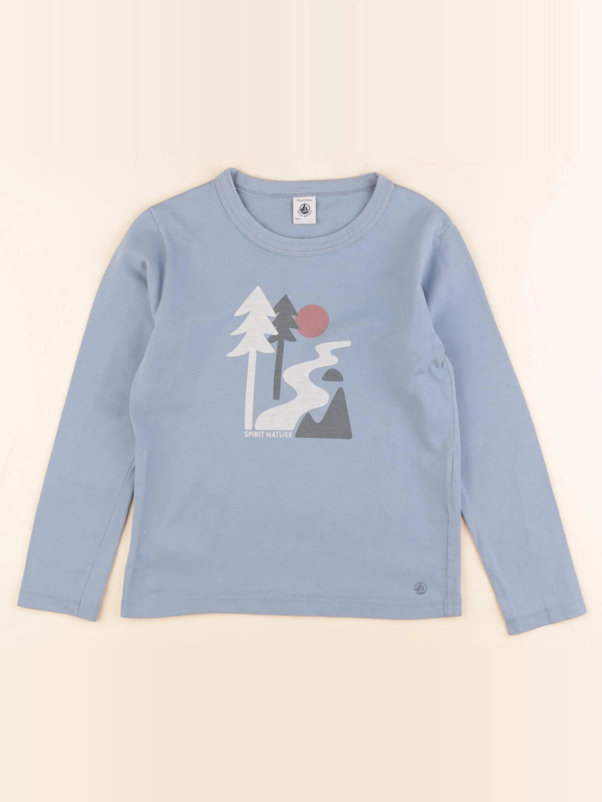 Petit Bateau - tee-shirt bleu - 8 ans