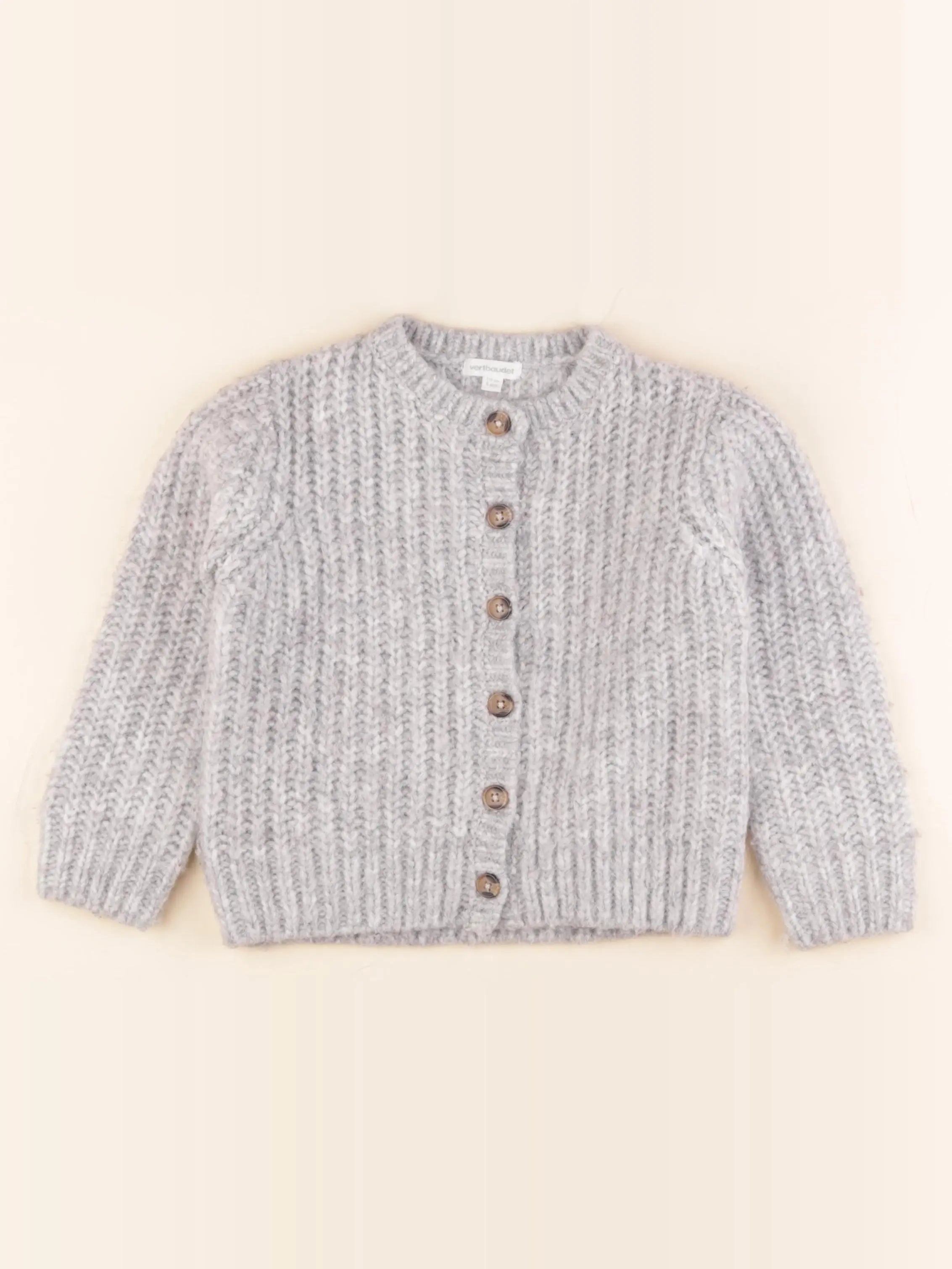 Vertbaudet - gilet gris - 5 ans