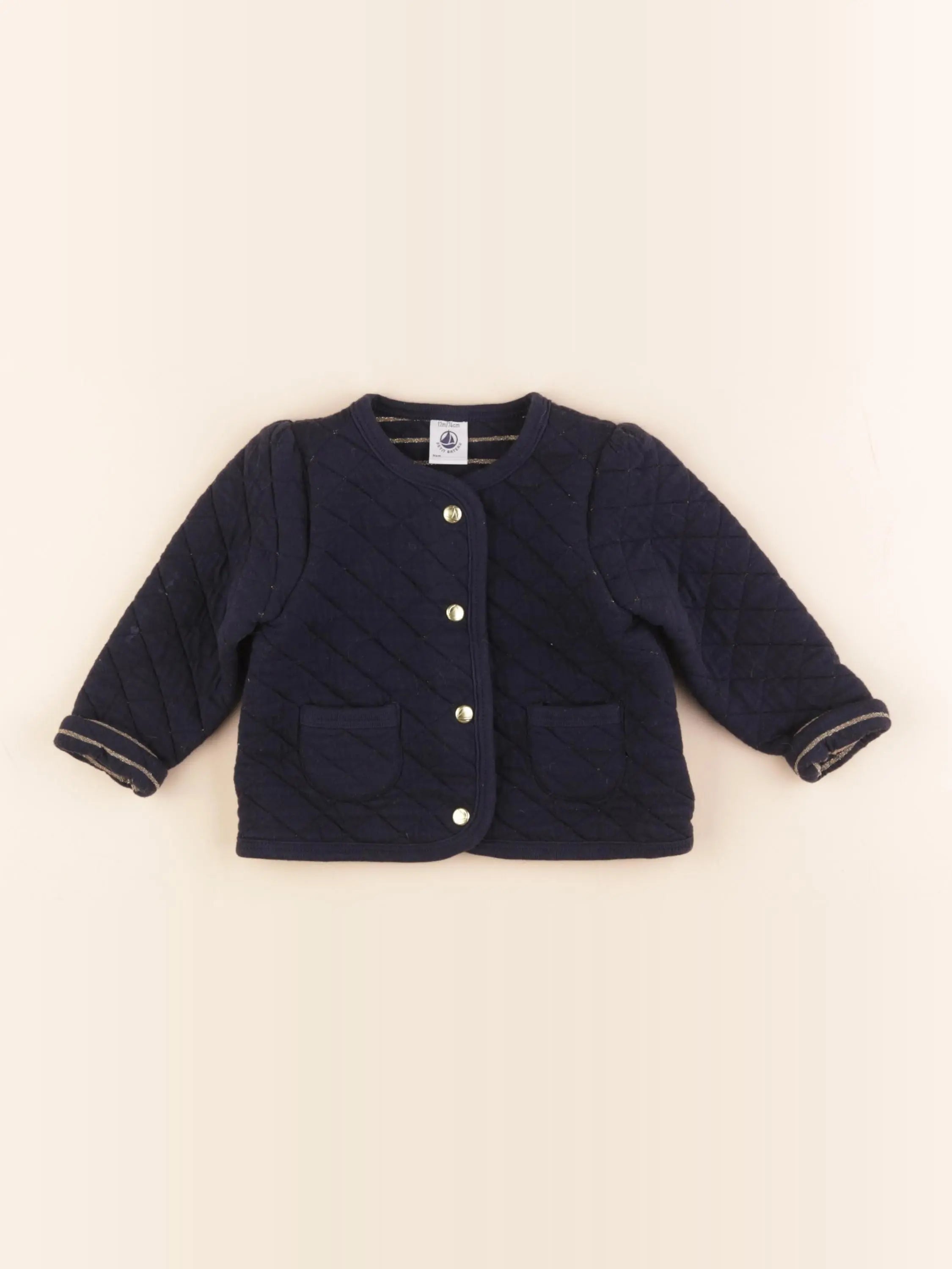 Petit Bateau - veste bleu, or - 12 mois