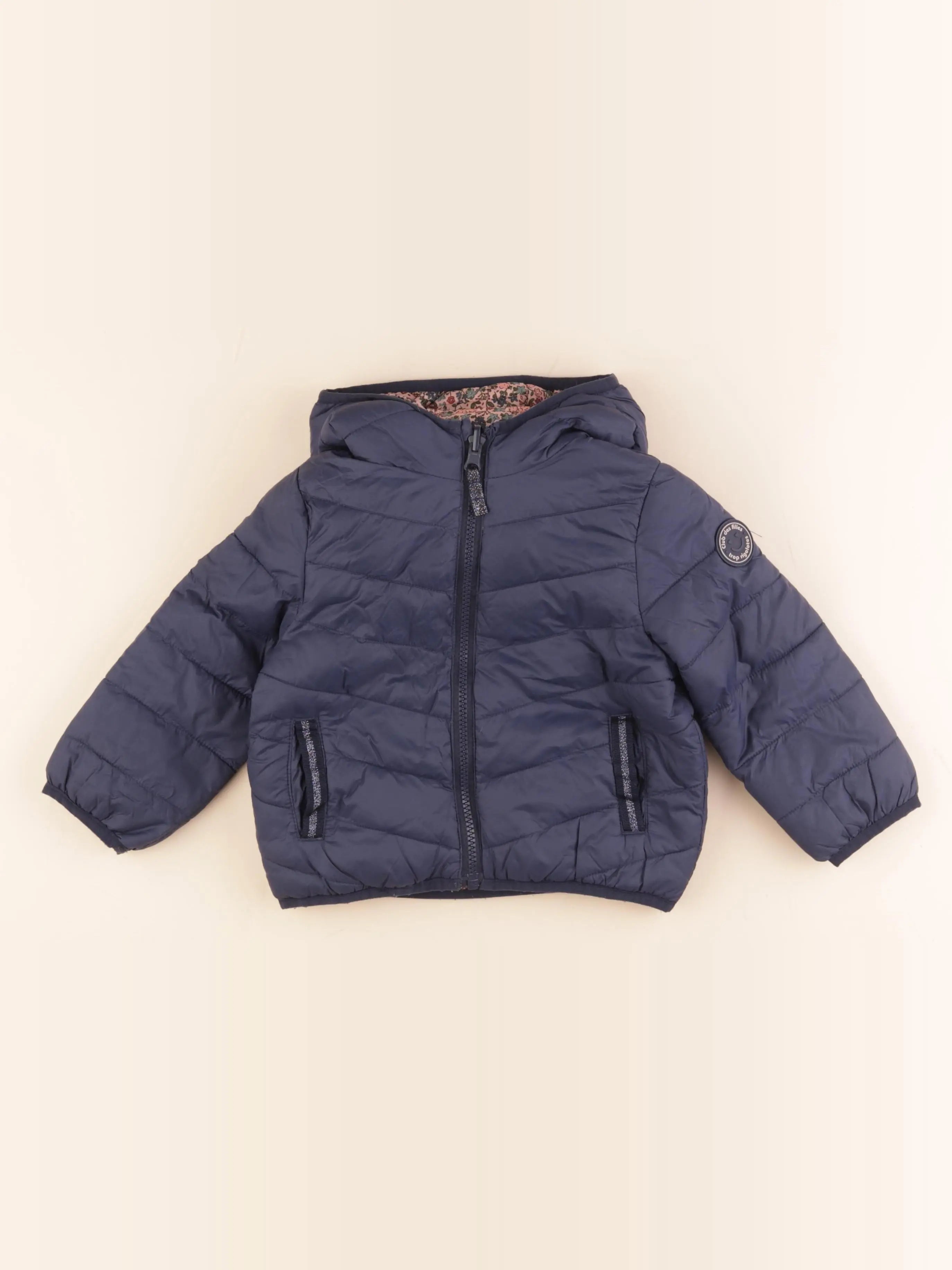 Vertbaudet - doudoune réversible bleu, rose - 3 ans