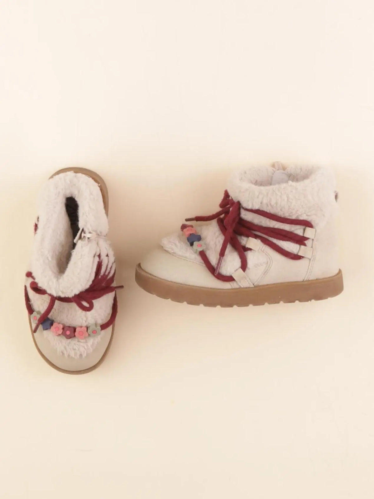 Zara - boots beige, rouge - pointure 25
