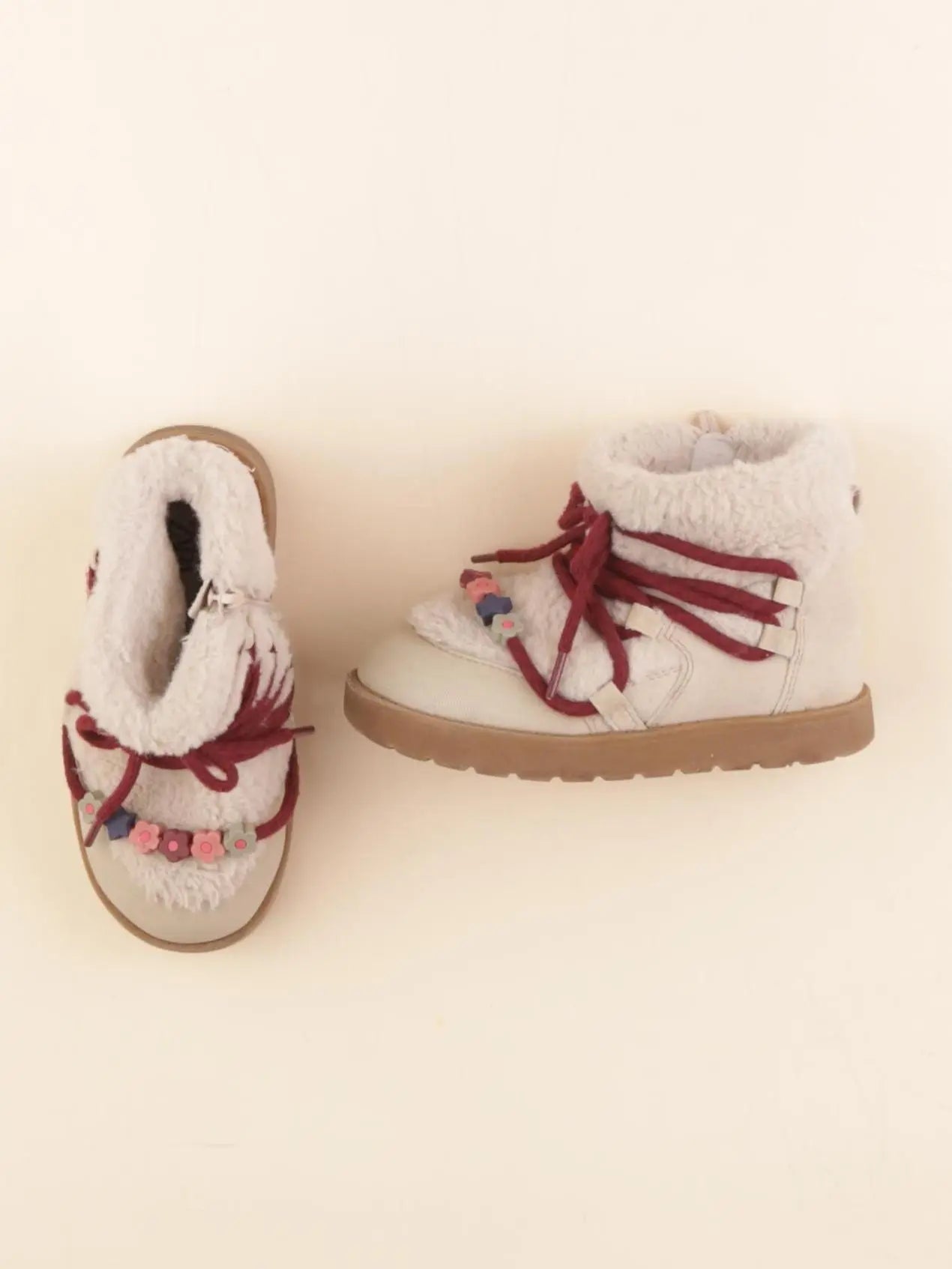 Zara - boots beige, rouge - pointure 25