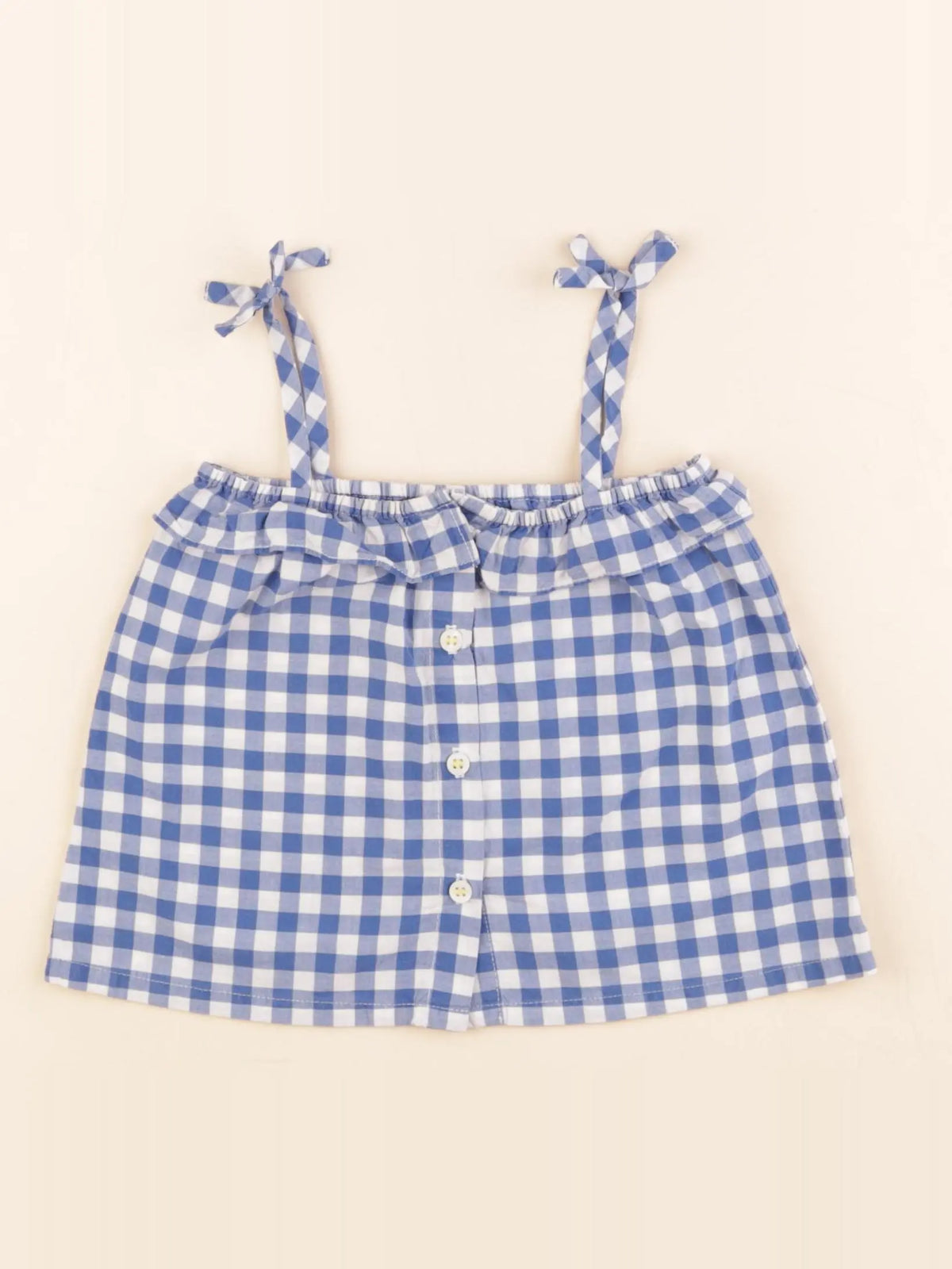Petit Bateau - blouse blanc, bleu - 18 mois