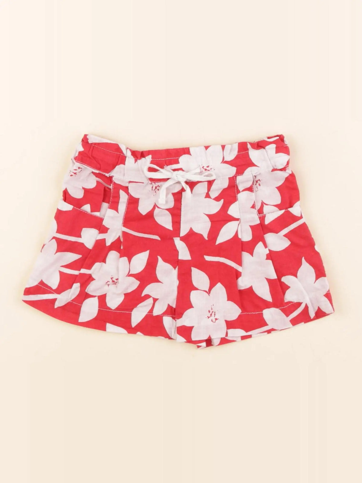 Boutchou - short blanc, rouge - 18 mois