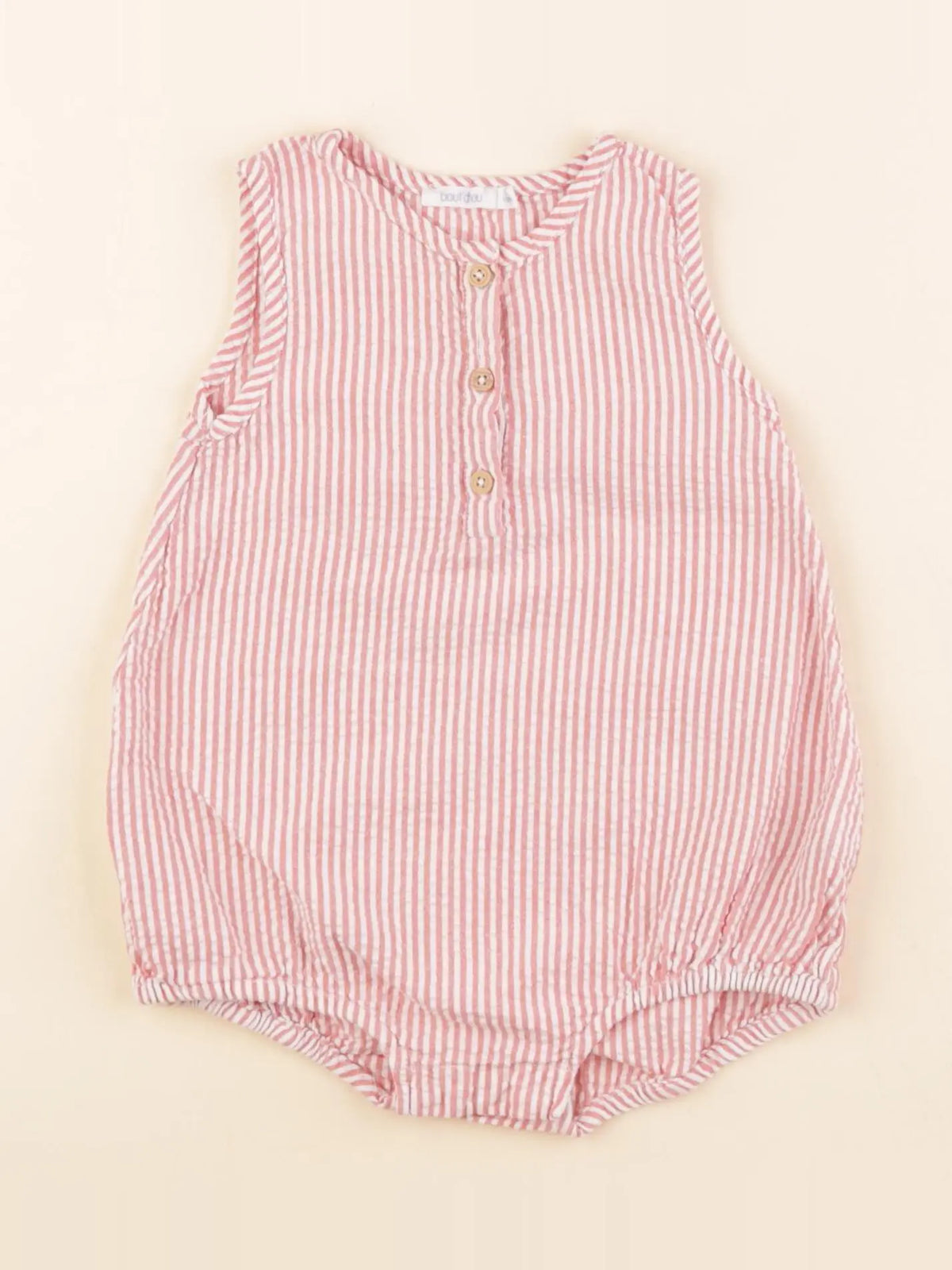 Boutchou - combinaison blanc, rose - 9 mois