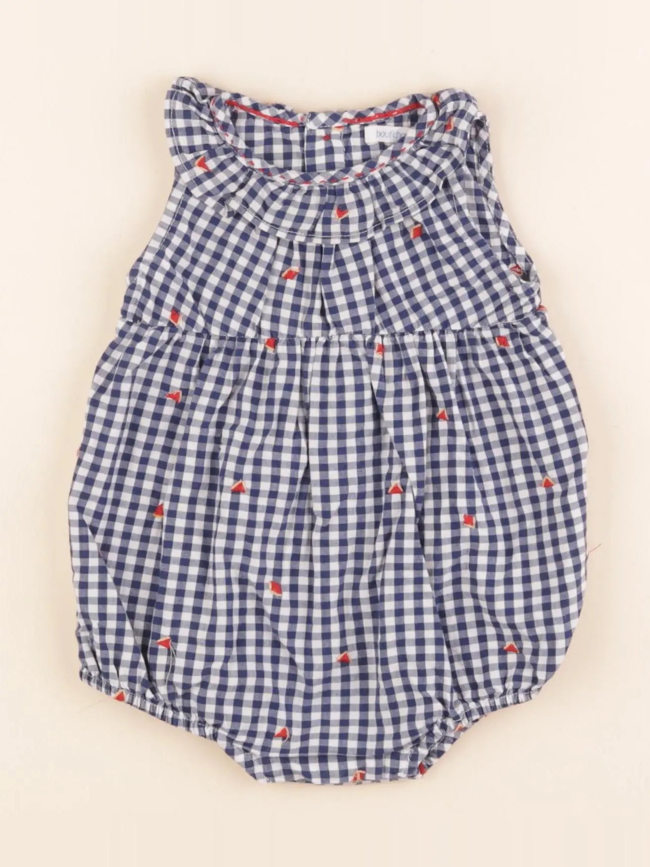 Boutchou - combinaison blanc, bleu - 6 mois