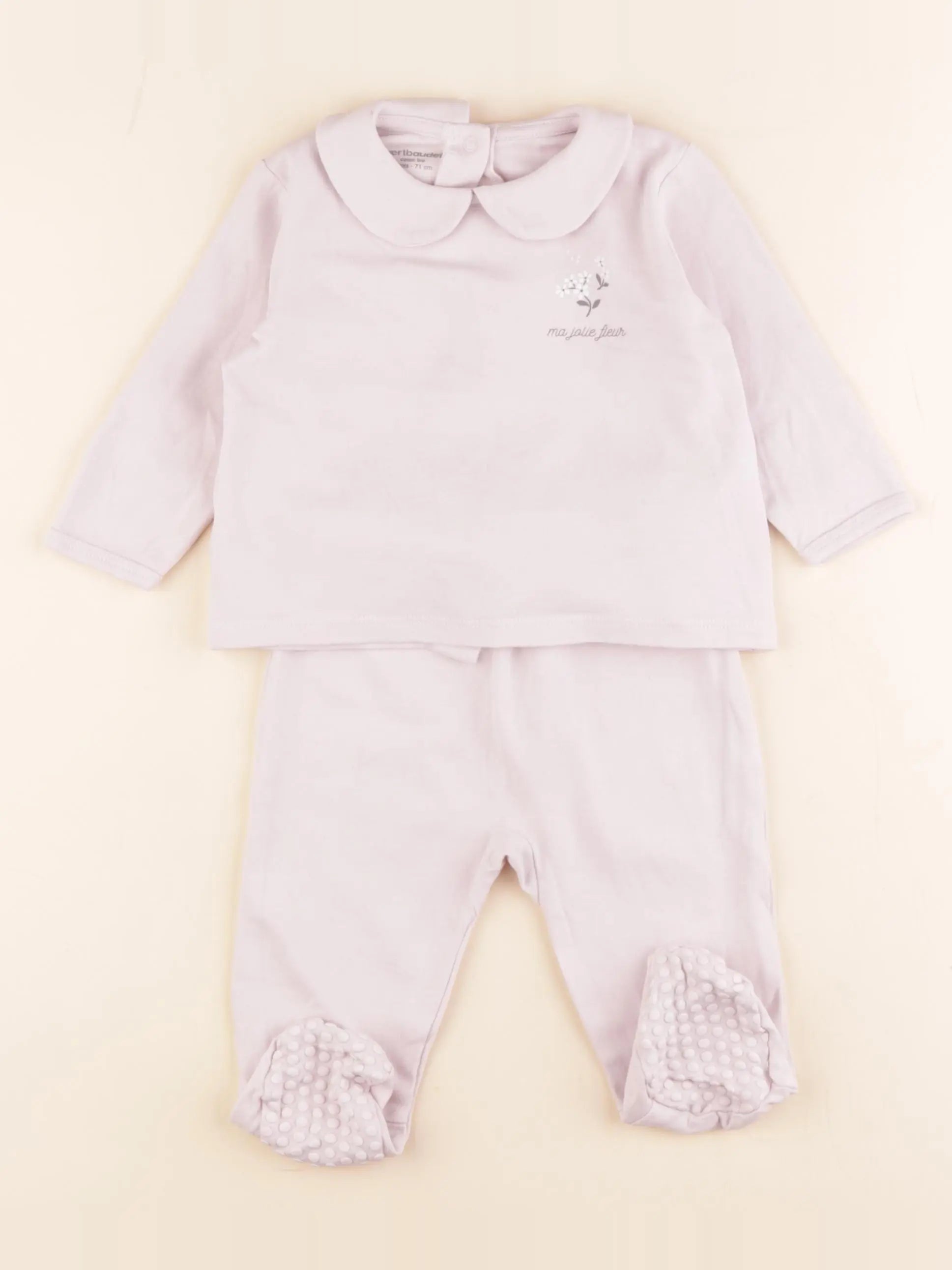 Vertbaudet - pyjama coton rose - 9 mois
