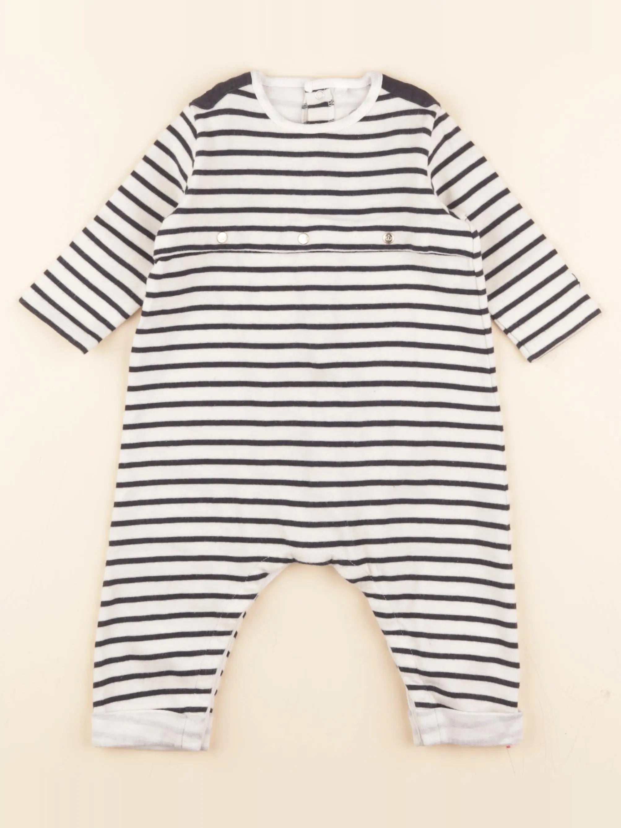 Pyjama coton beige, bleu