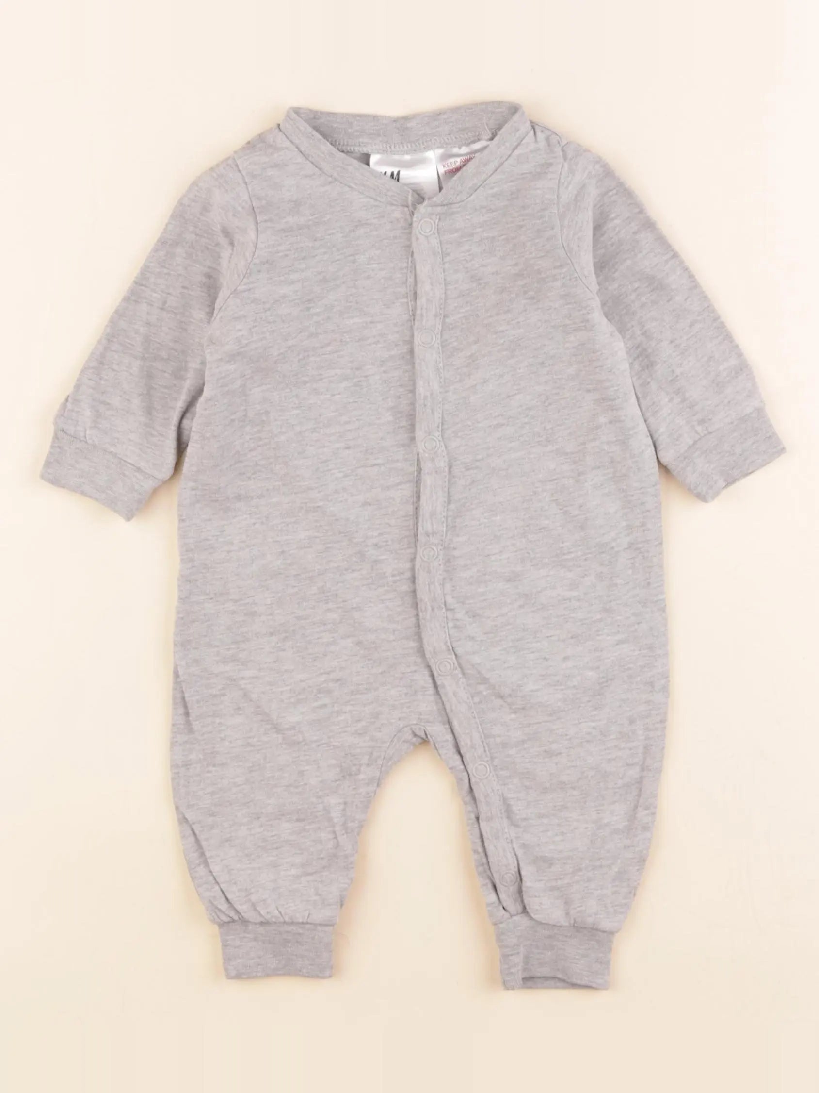 H&M - pyjama coton gris - 1/2 mois